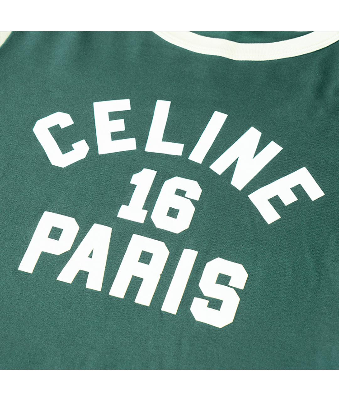CELINE Зеленая хлопковая футболка, фото 5