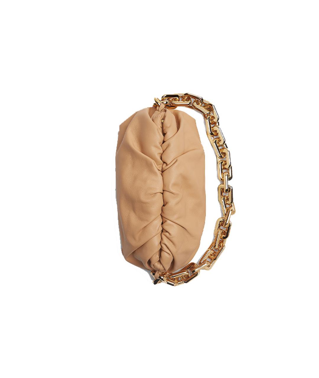 BOTTEGA VENETA Бежевая кожаная сумка через плечо, фото 3