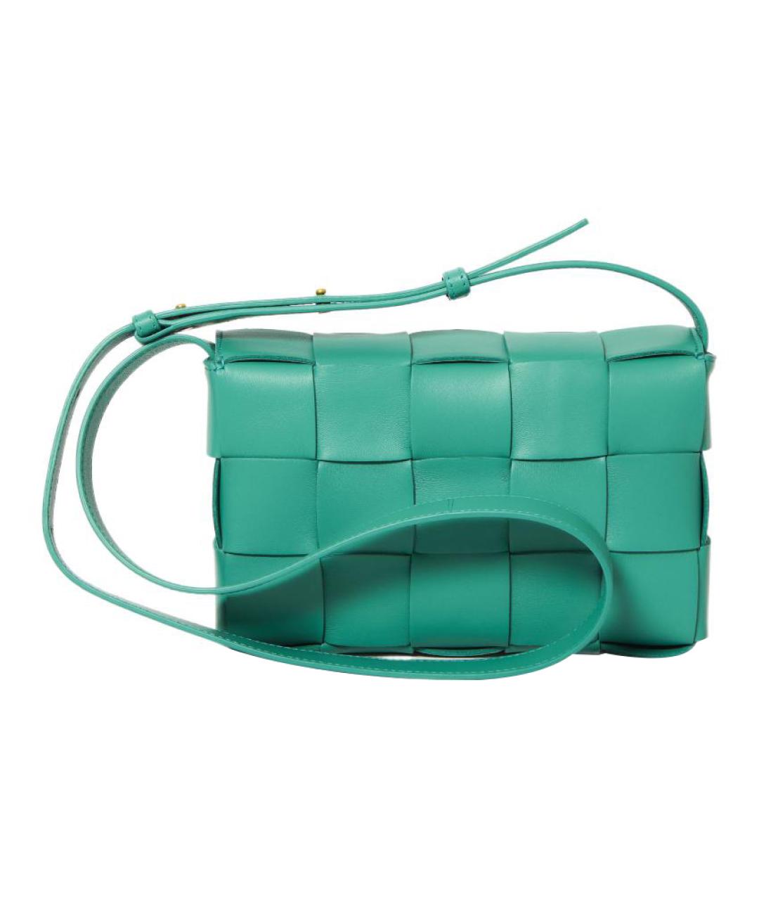 BOTTEGA VENETA Бирюзовая кожаная сумка через плечо, фото 3