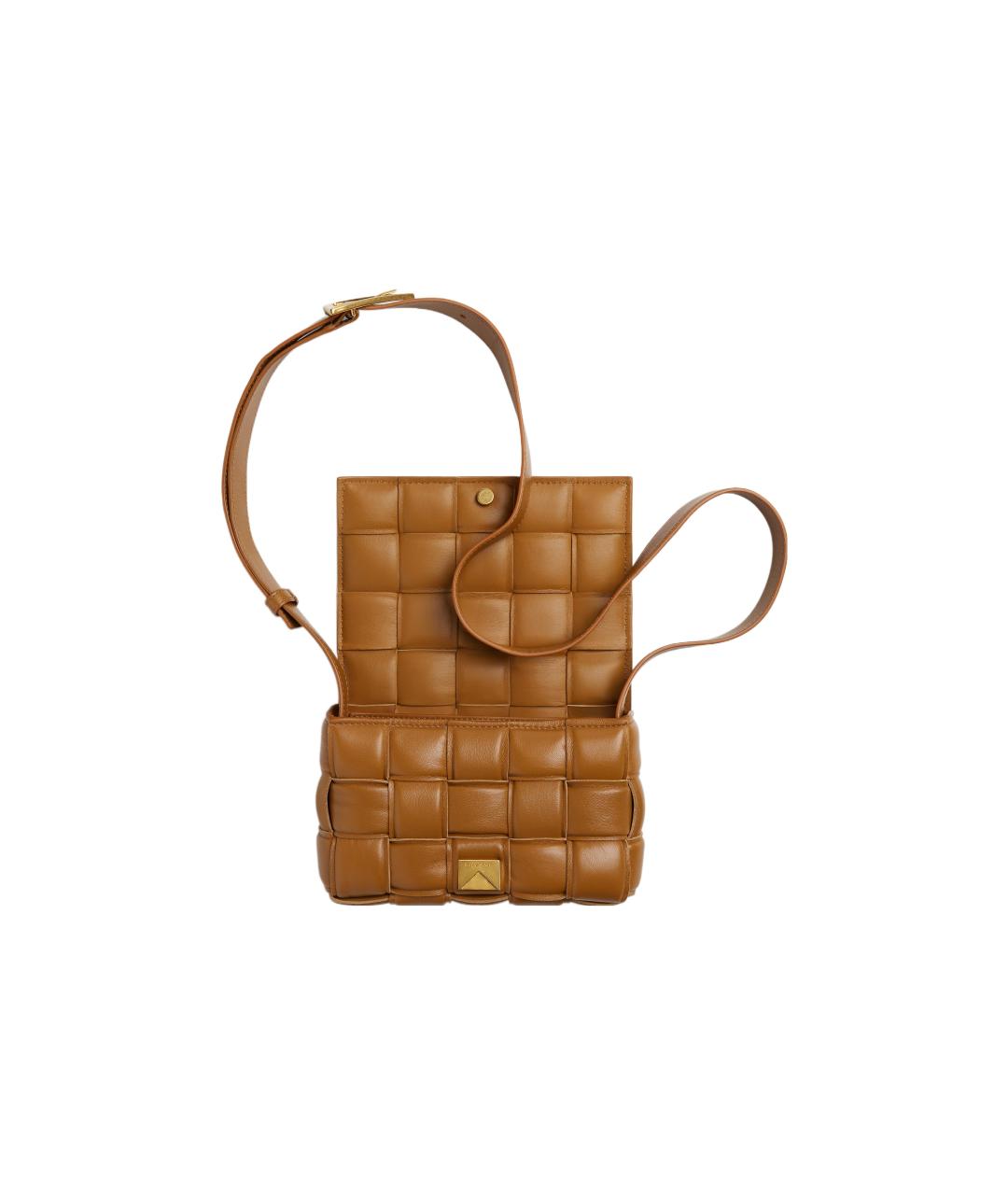 BOTTEGA VENETA Коричневая кожаная сумка через плечо, фото 3