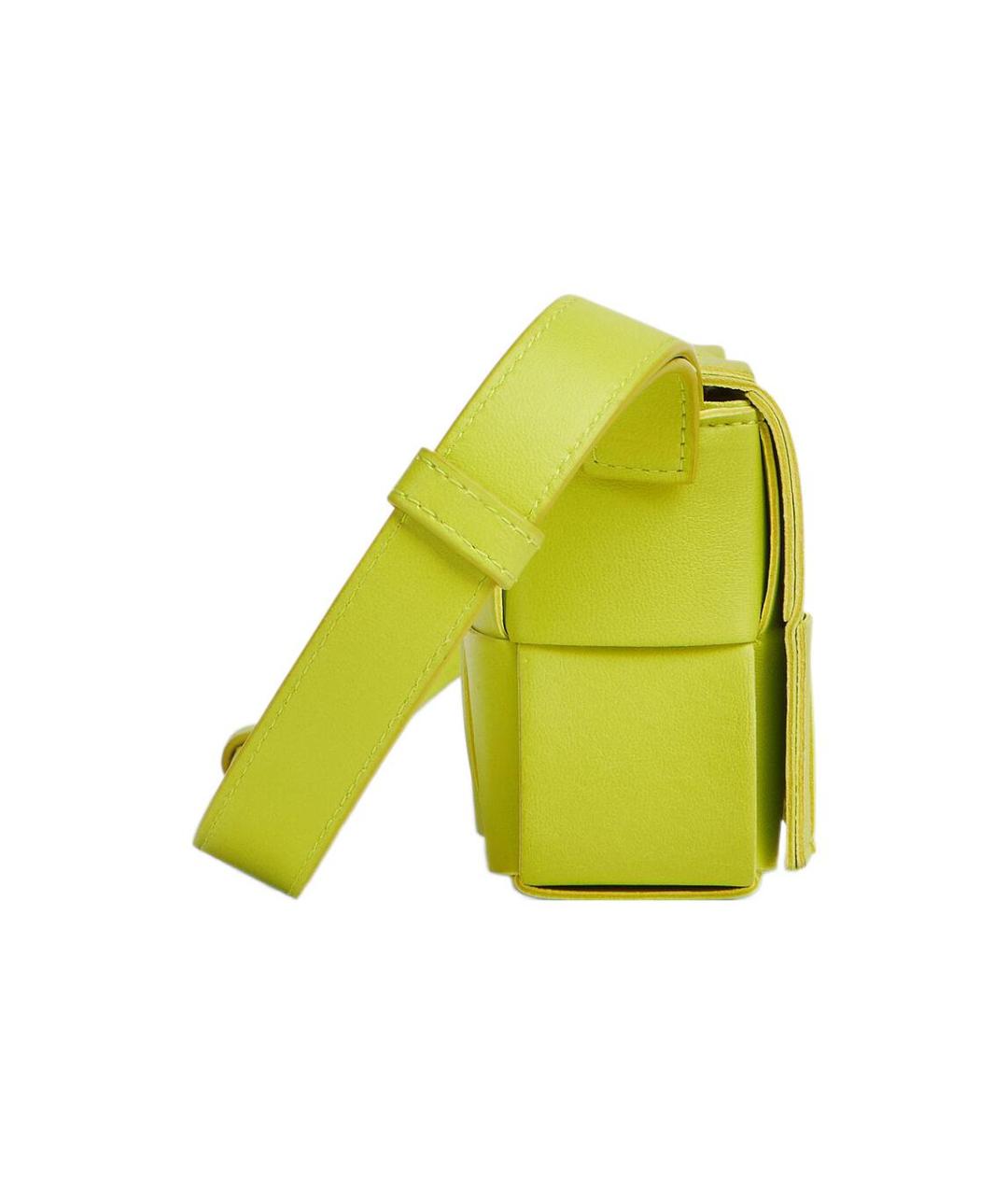BOTTEGA VENETA Желтая кожаная сумка через плечо, фото 2