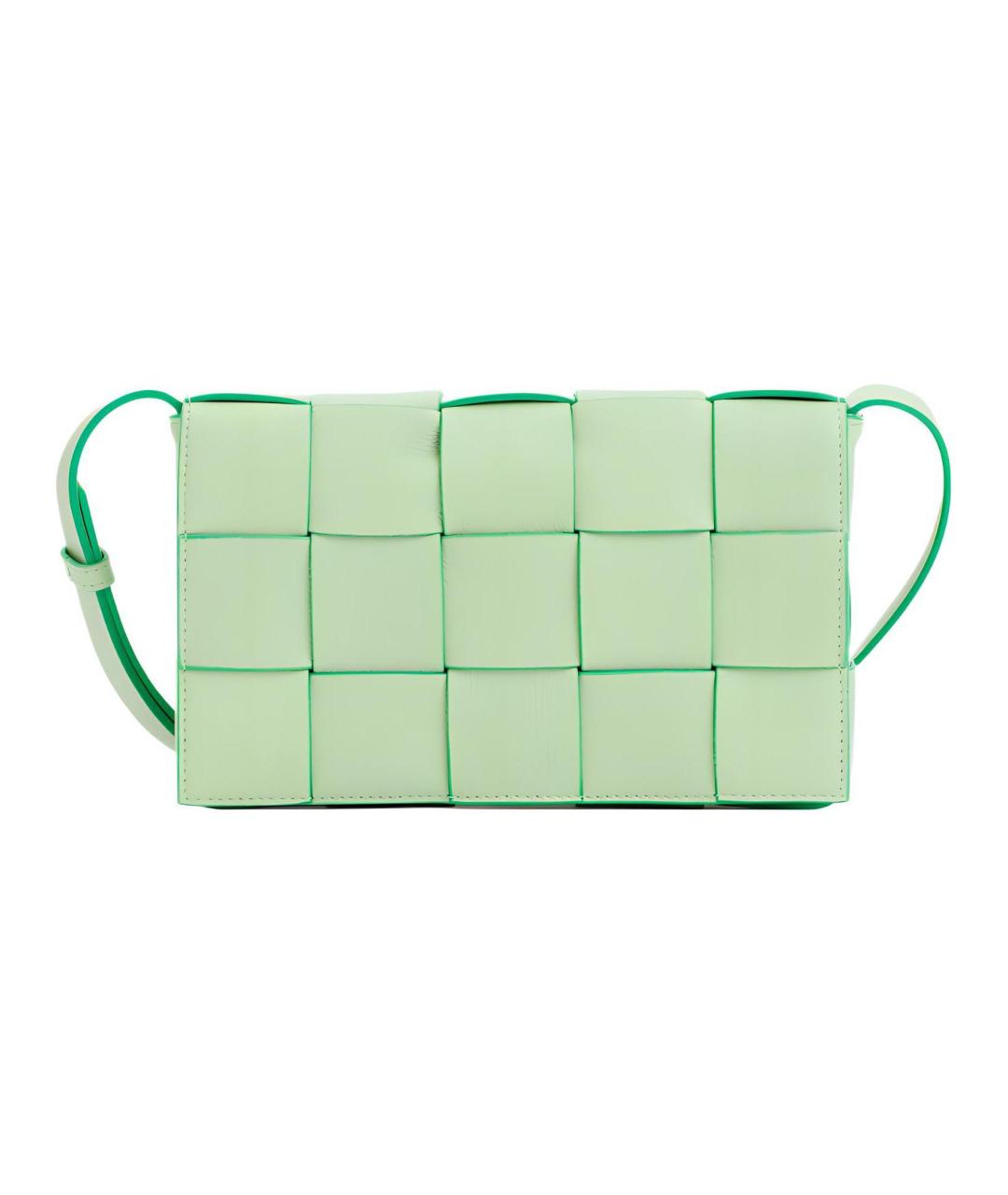 BOTTEGA VENETA Салатовая кожаная сумка через плечо, фото 3
