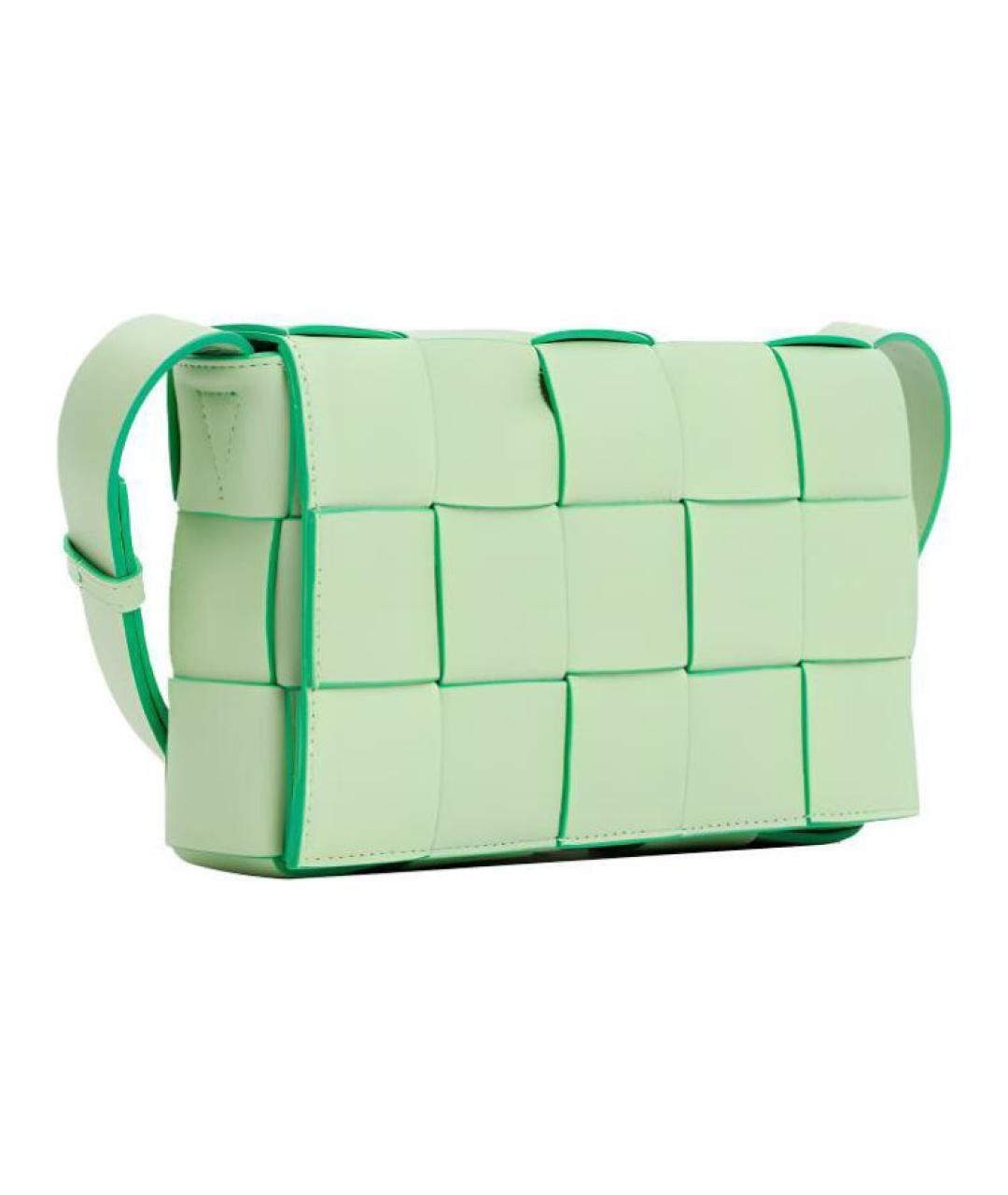 BOTTEGA VENETA Салатовая кожаная сумка через плечо, фото 2