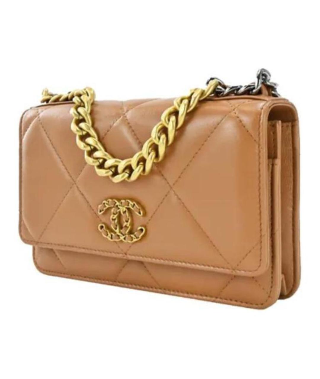 CHANEL Бежевая кожаная сумка через плечо, фото 2