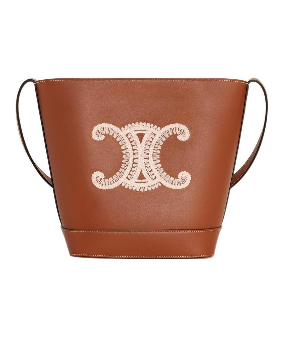 CELINE Коричневая кожаная сумка через плечо, фото 1