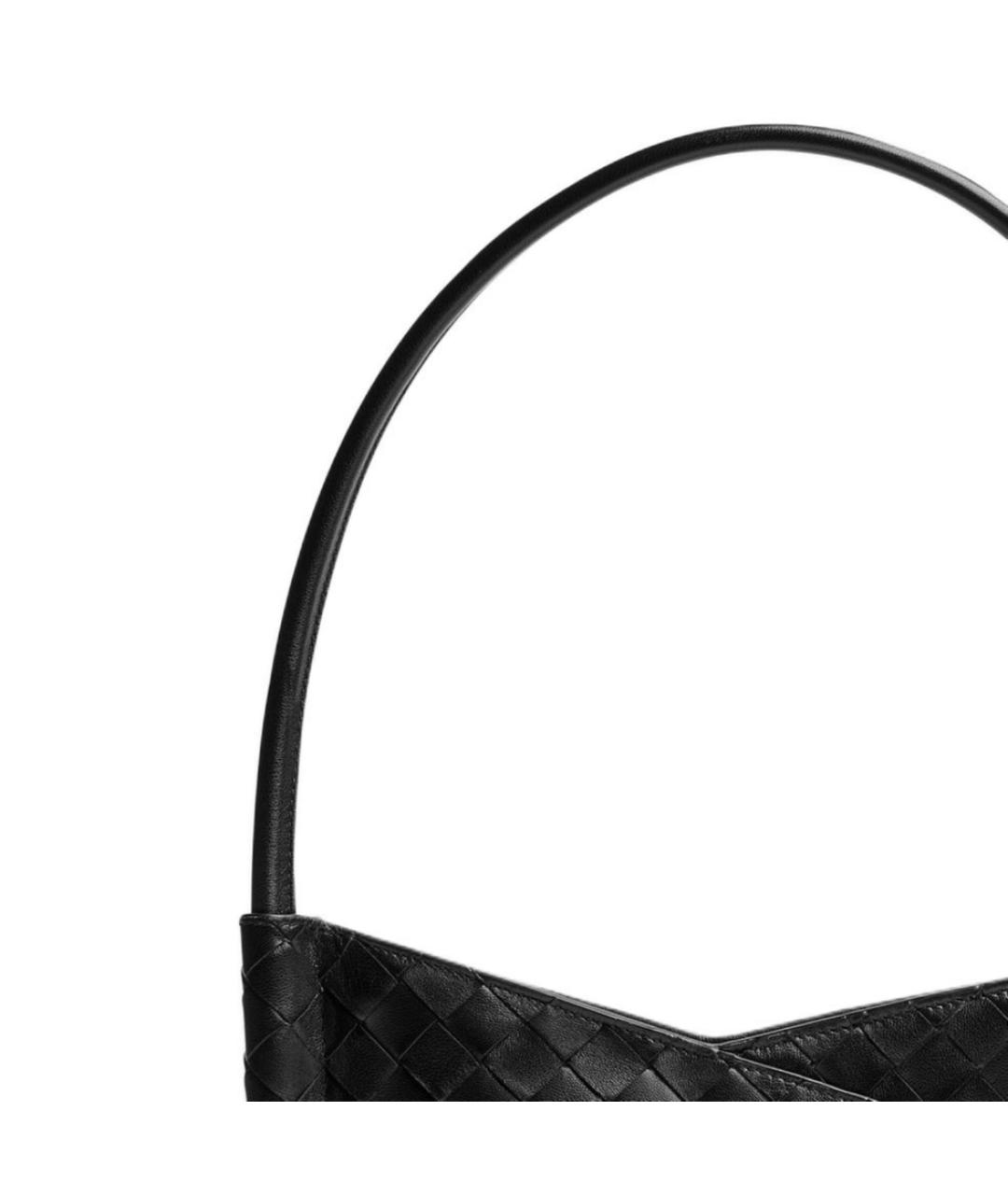BOTTEGA VENETA Черная кожаная сумка через плечо, фото 4