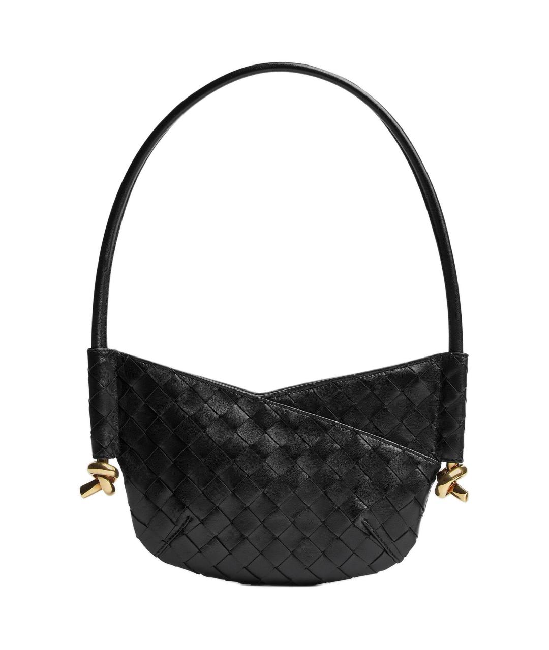 BOTTEGA VENETA Черная кожаная сумка через плечо, фото 1