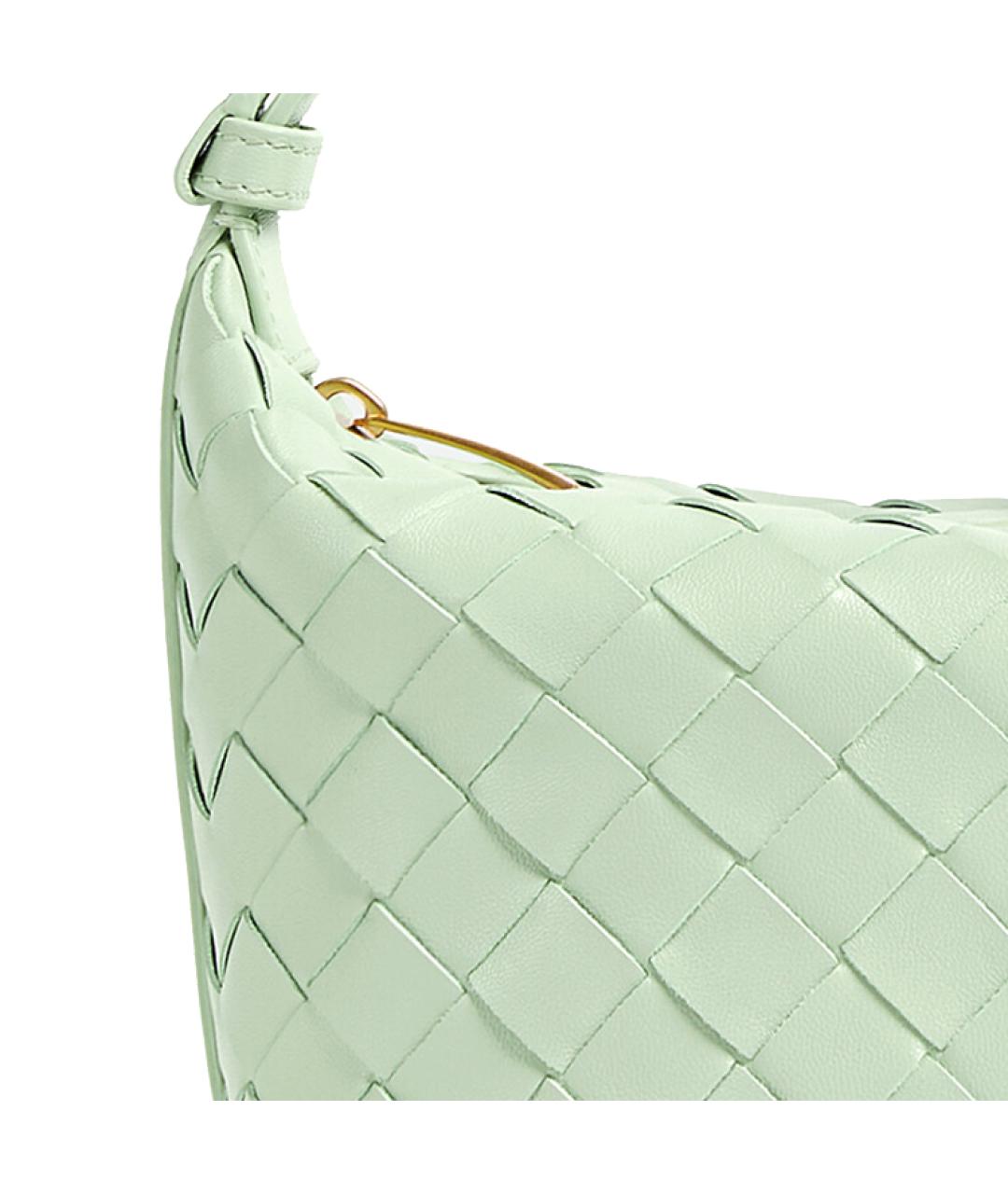 BOTTEGA VENETA Салатовая кожаная сумка через плечо, фото 4