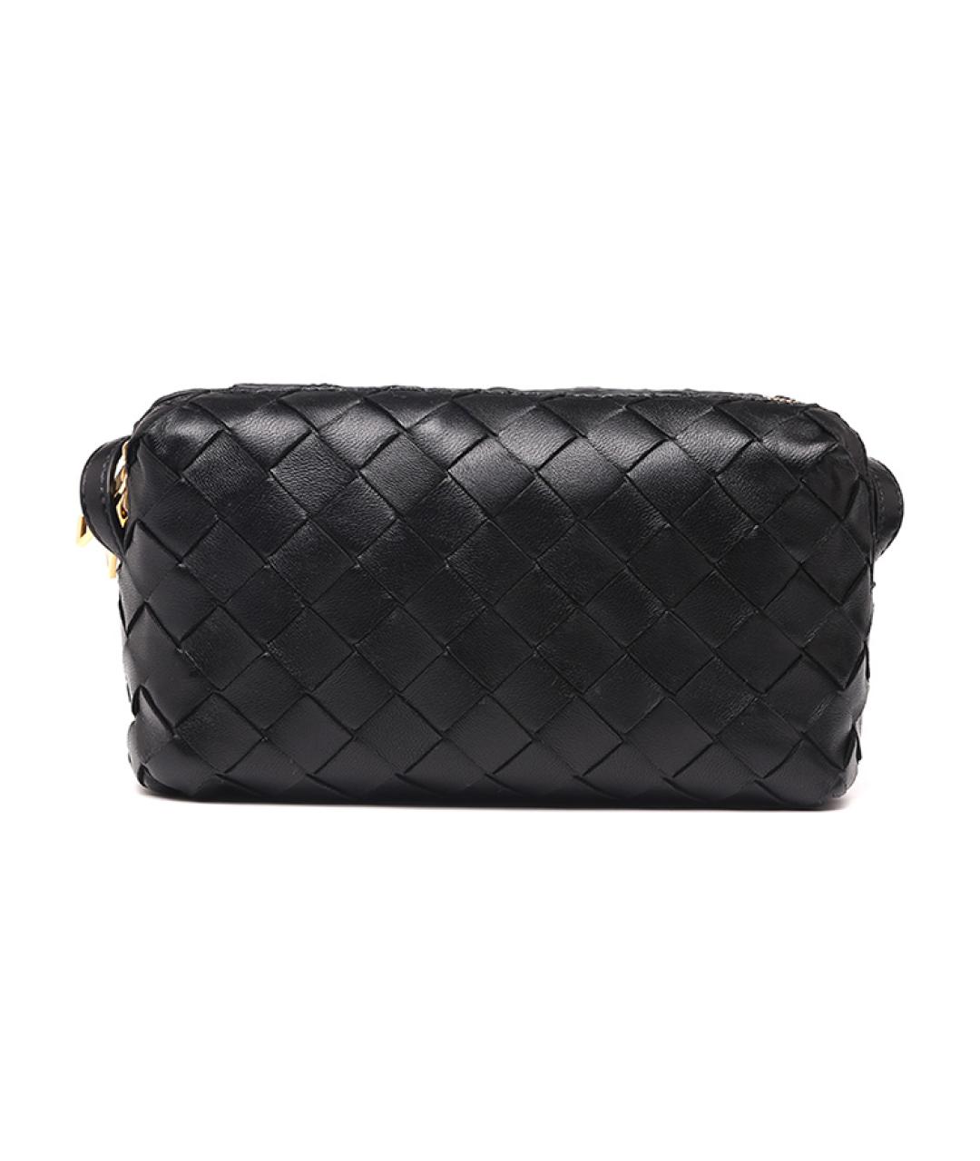 BOTTEGA VENETA Черная кожаная сумка через плечо, фото 4