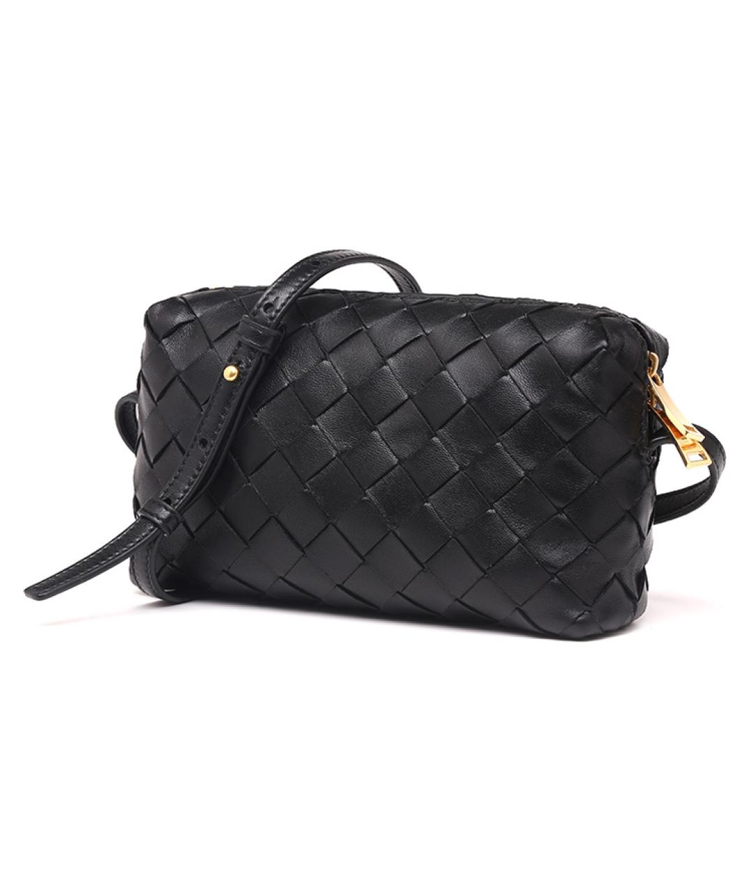 BOTTEGA VENETA Черная кожаная сумка через плечо, фото 2