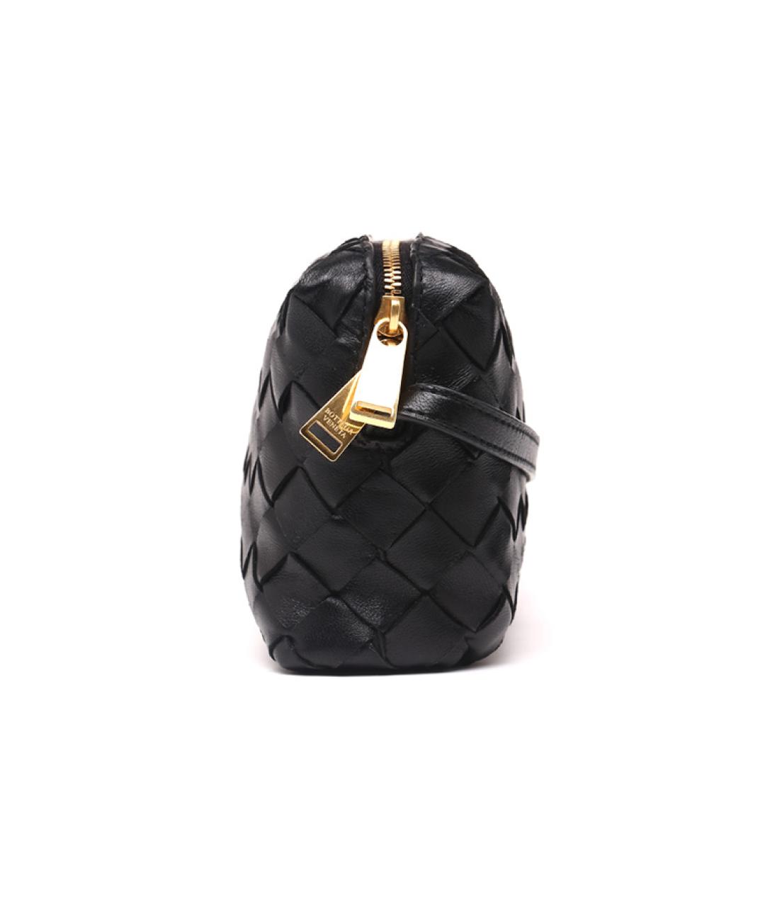 BOTTEGA VENETA Черная кожаная сумка через плечо, фото 3