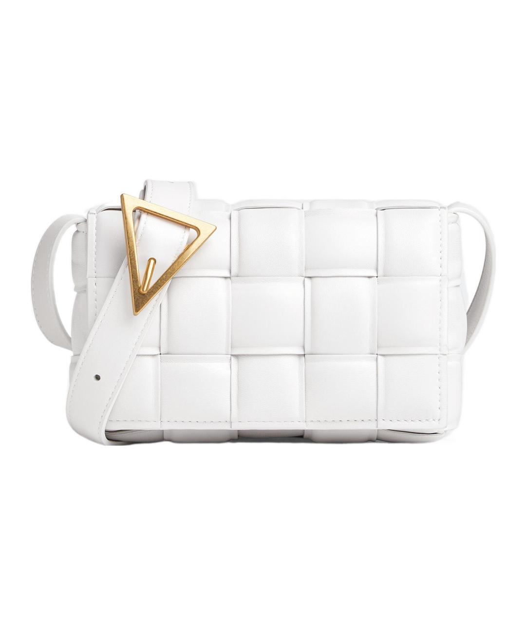BOTTEGA VENETA Белая кожаная сумка через плечо, фото 3