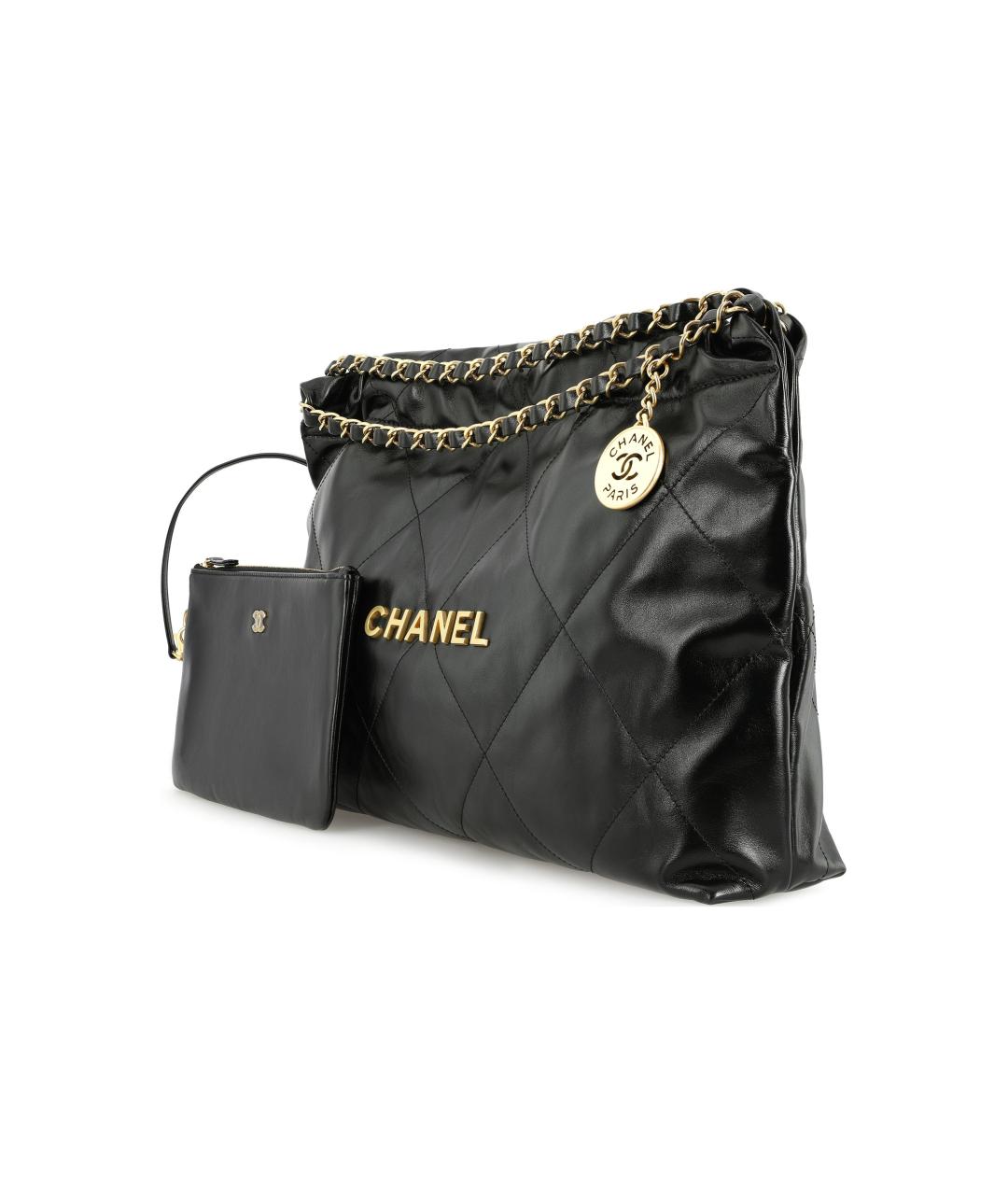 CHANEL Черная кожаная сумка через плечо, фото 3