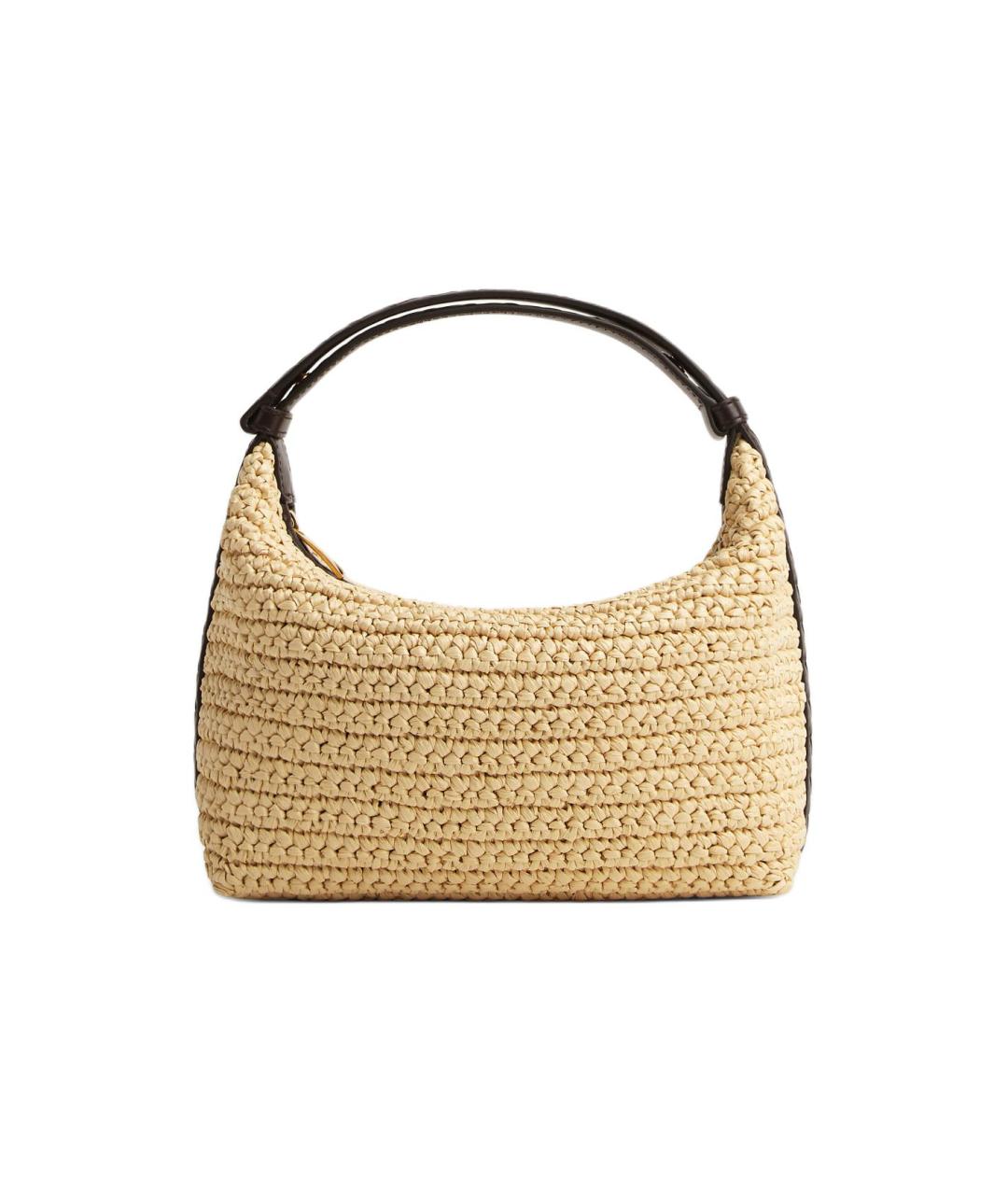 BOTTEGA VENETA Бежевая пелетеная сумка через плечо, фото 1