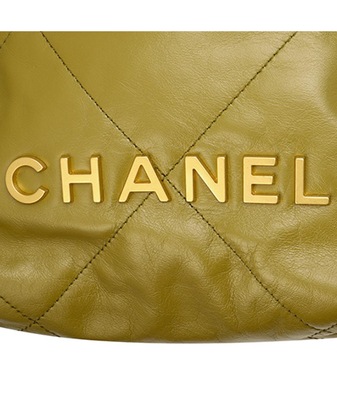 CHANEL Хаки кожаная сумка через плечо, фото 4