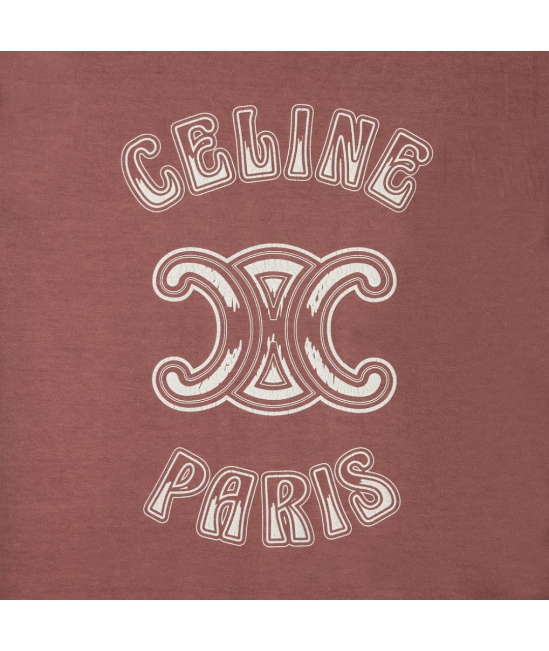 CELINE Коралловая хлопковая футболка, фото 3