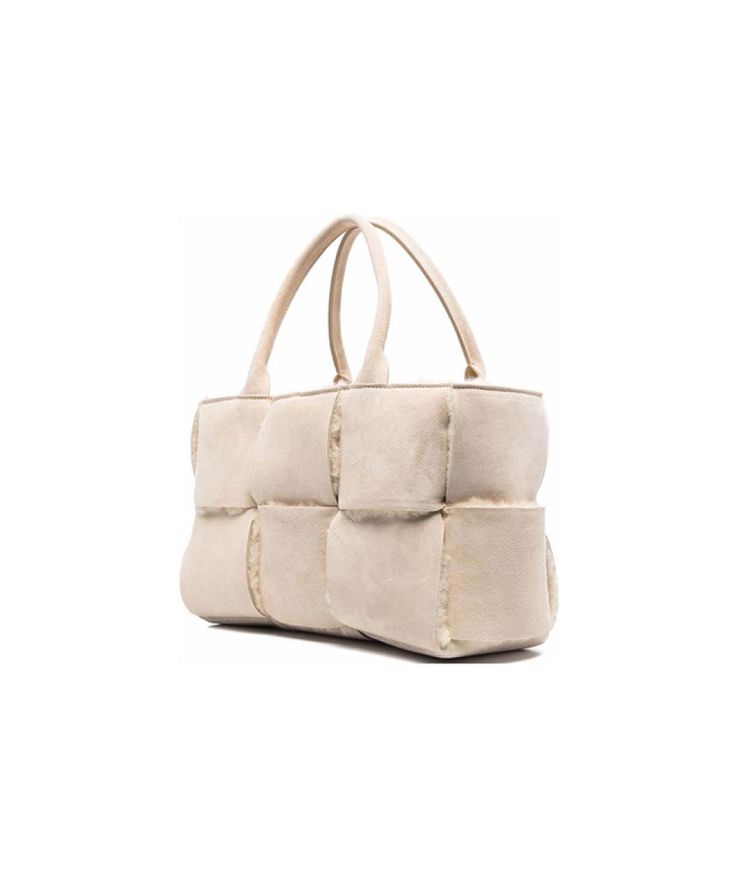 BOTTEGA VENETA Бежевая кожаная сумка через плечо, фото 2