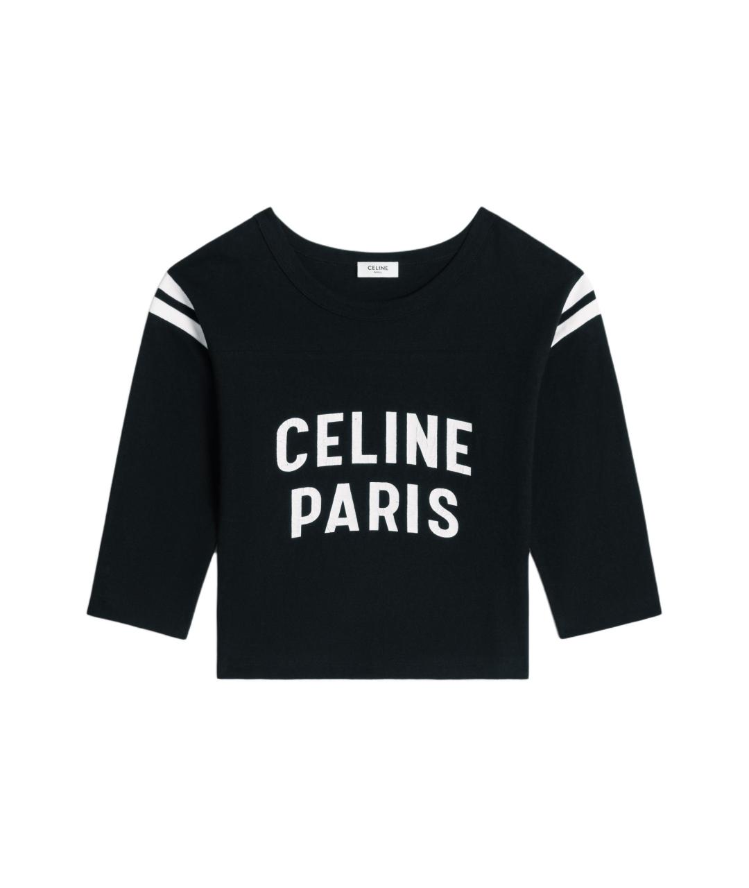 CELINE Черная хлопковая футболка, фото 1