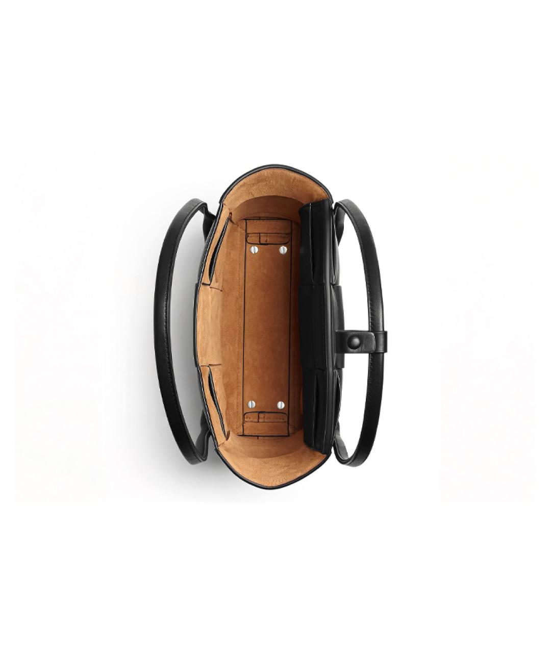 BOTTEGA VENETA Черная кожаная сумка через плечо, фото 3