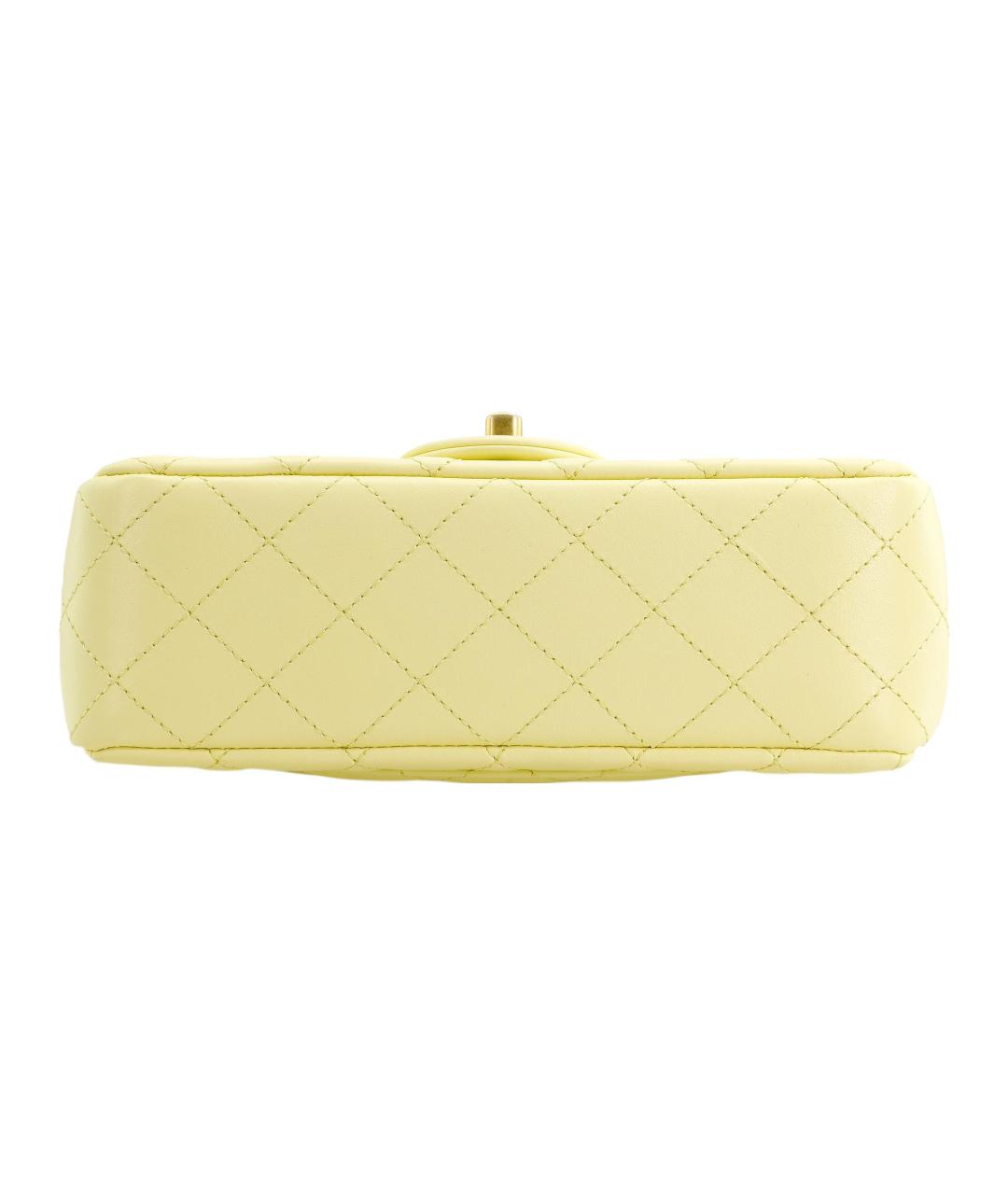 CHANEL Желтая кожаная сумка через плечо, фото 4