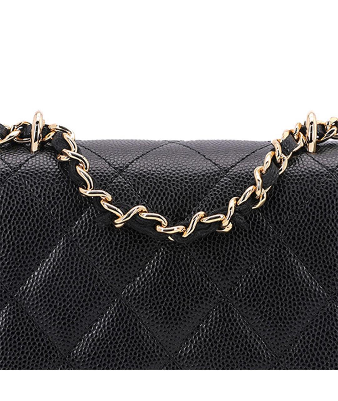 CHANEL Черная кожаная сумка через плечо, фото 7