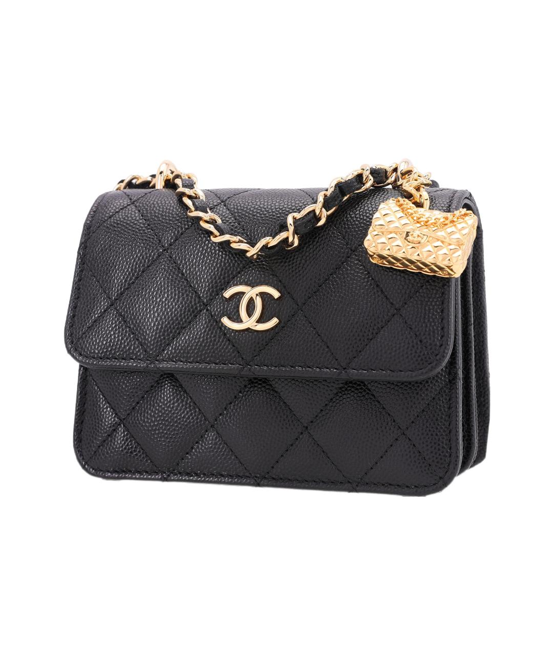 CHANEL Черная кожаная сумка через плечо, фото 2