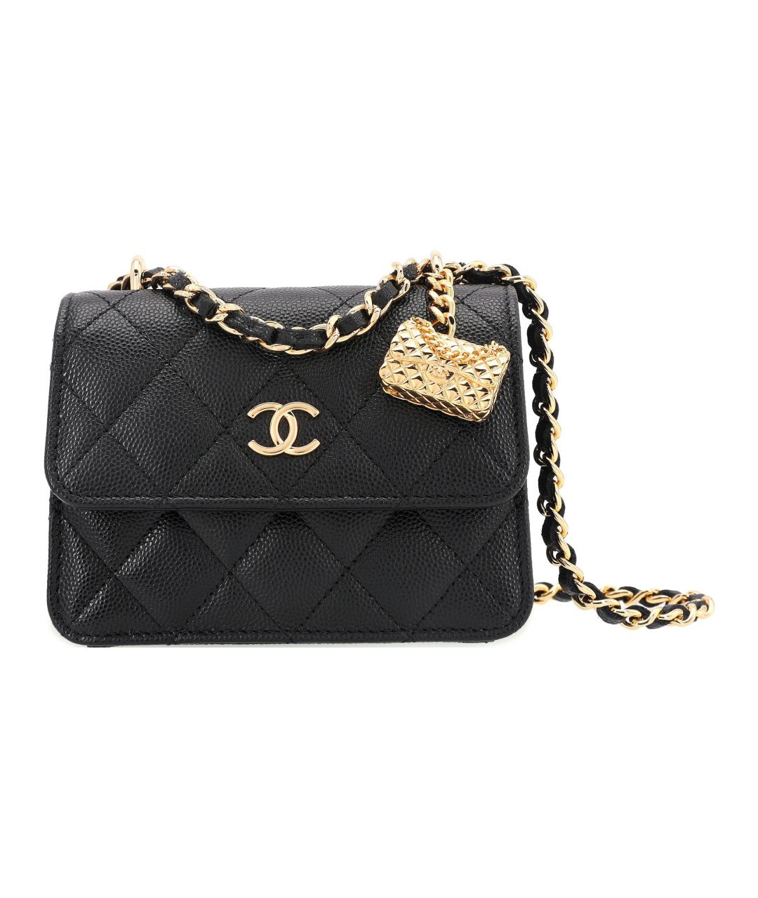 CHANEL Черная кожаная сумка через плечо, фото 1