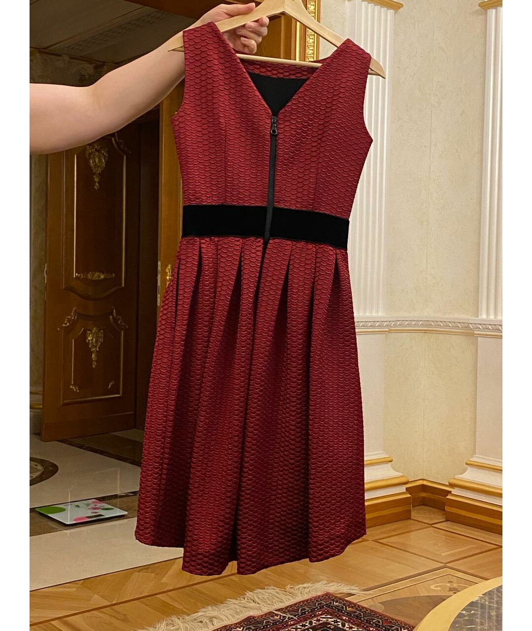 CHRISTIAN PELLIZZARI Бордовое шелковое коктейльное платье, фото 2