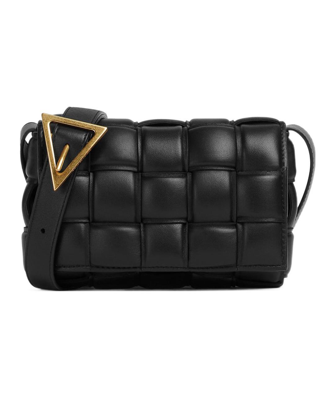 BOTTEGA VENETA Черная кожаная сумка через плечо, фото 4