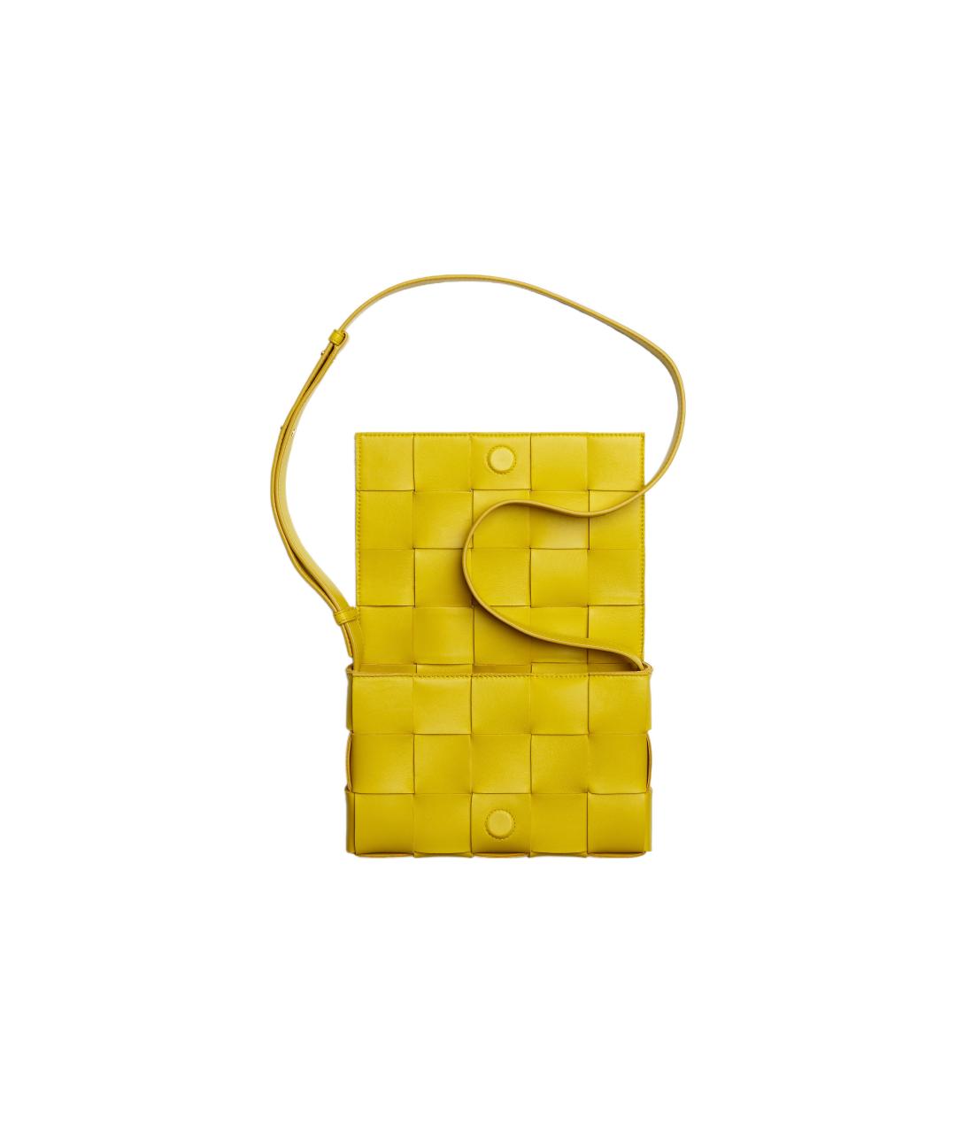 BOTTEGA VENETA Желтая кожаная сумка через плечо, фото 3