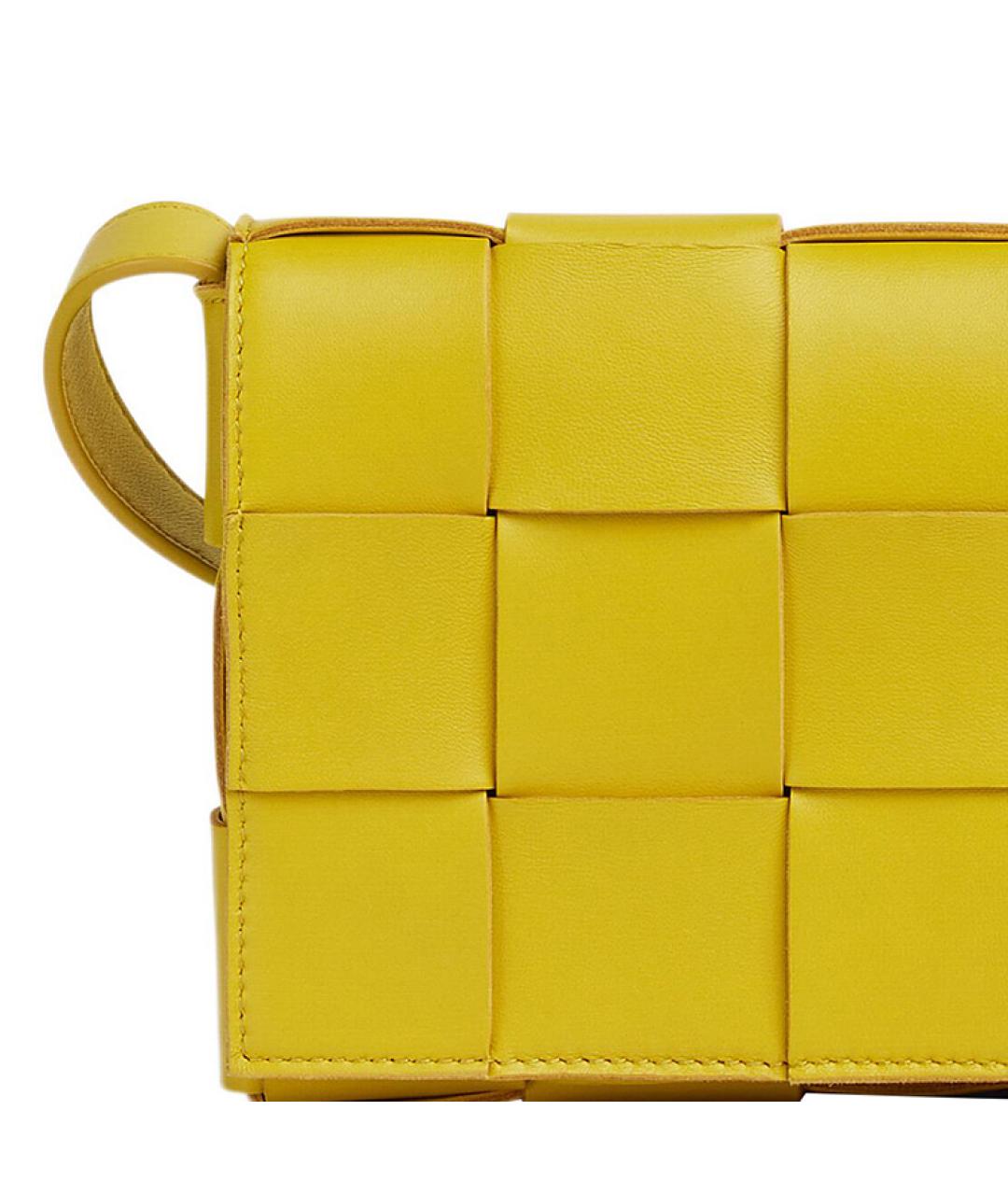 BOTTEGA VENETA Желтая кожаная сумка через плечо, фото 5