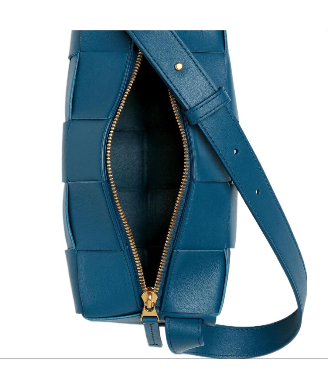 BOTTEGA VENETA Синяя кожаная сумка через плечо, фото 4