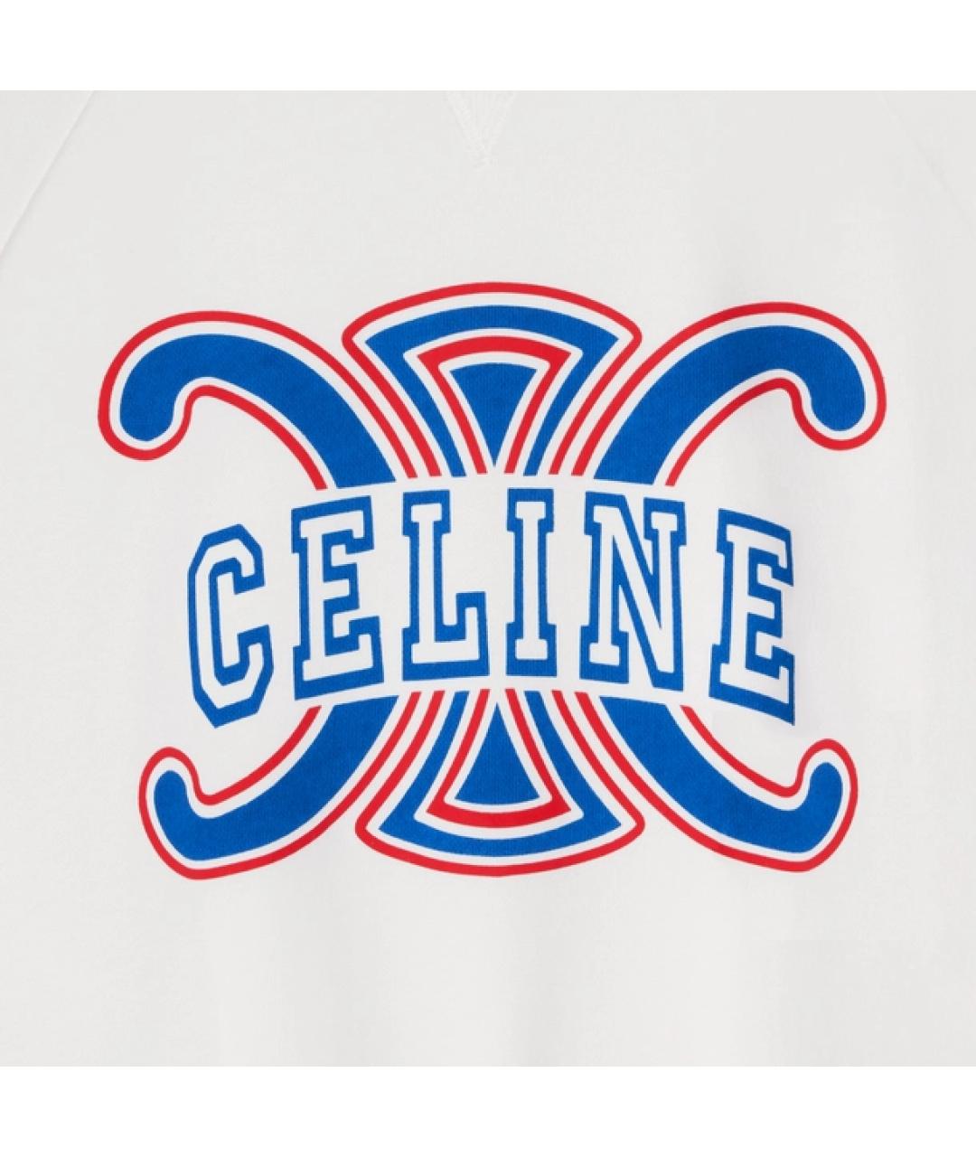 CELINE Белая хлопковая футболка, фото 3