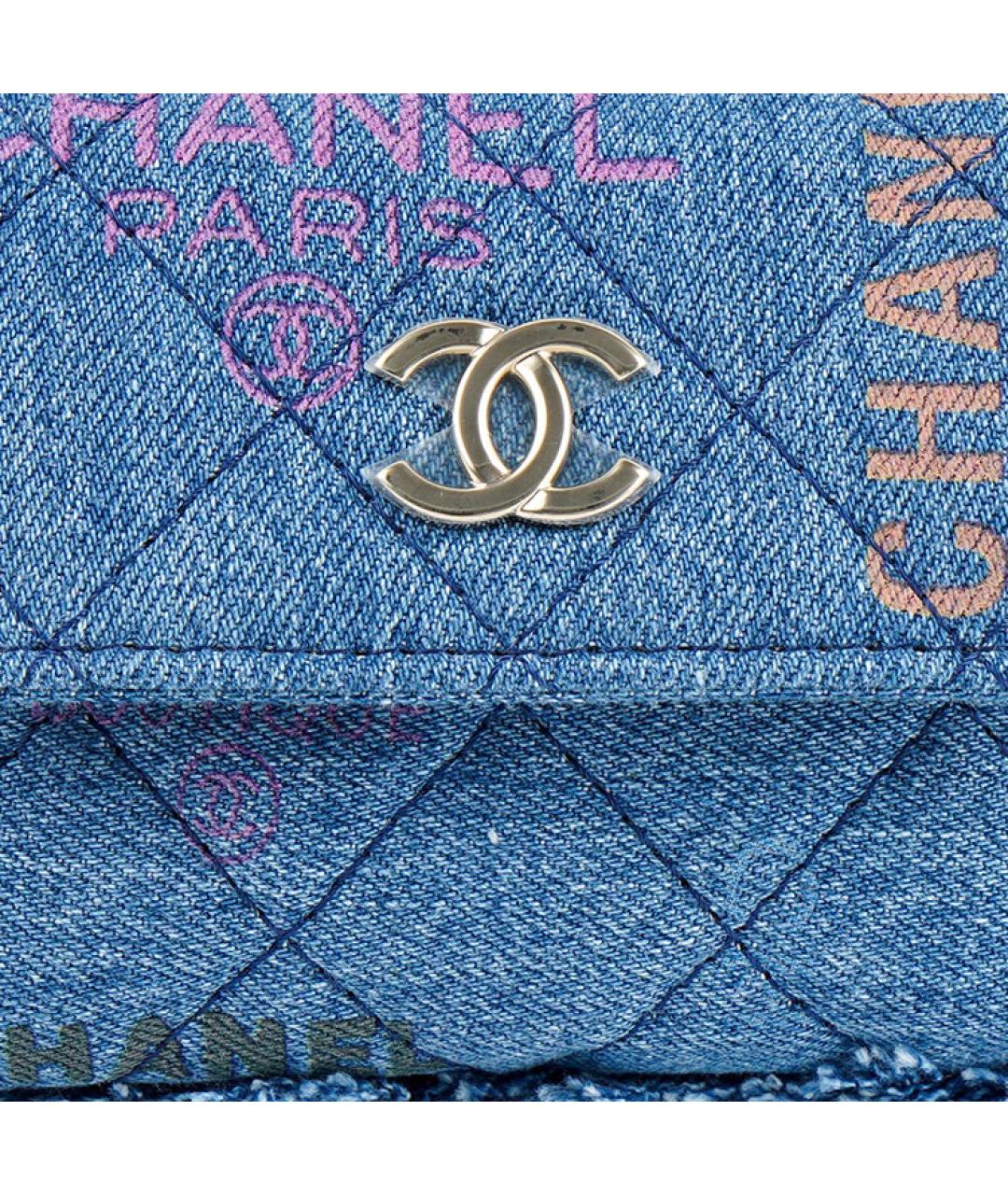 CHANEL Синяя деним сумка через плечо, фото 4
