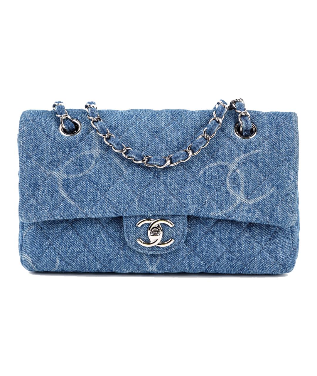 CHANEL Синяя деним сумка через плечо, фото 1