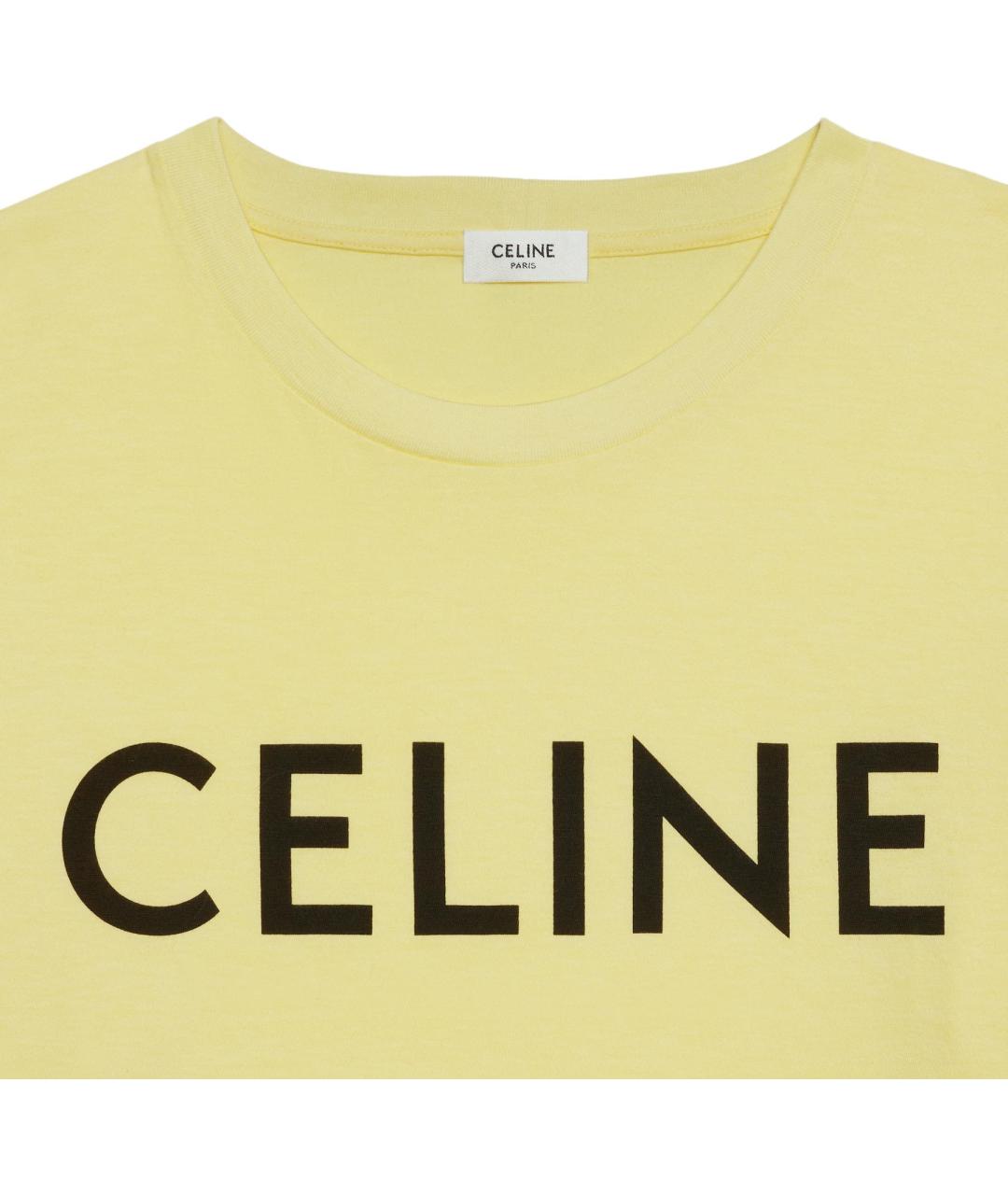 CELINE Желтая хлопковая футболка, фото 3