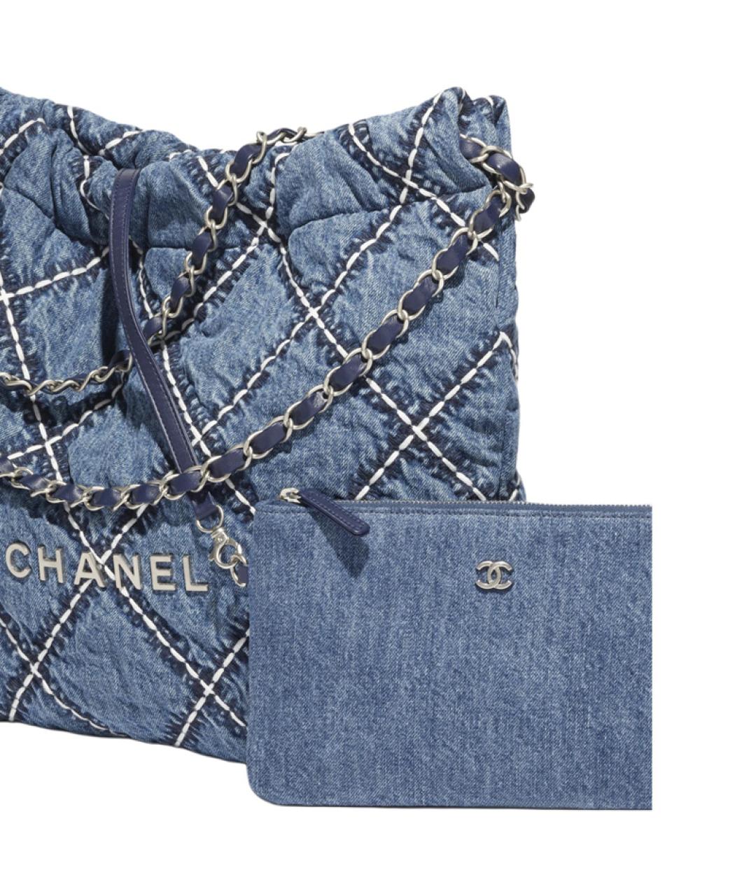 CHANEL Голубая деним сумка тоут, фото 3