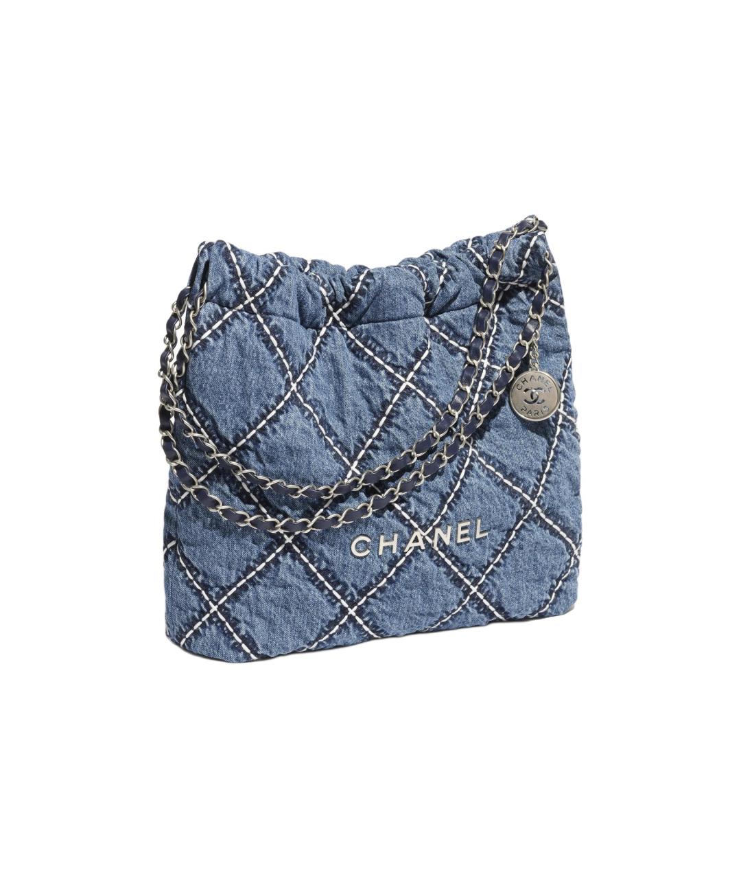 CHANEL Голубая деним сумка тоут, фото 2