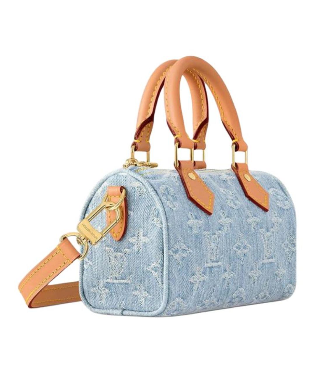 LOUIS VUITTON Синяя деним сумка с короткими ручками, фото 2