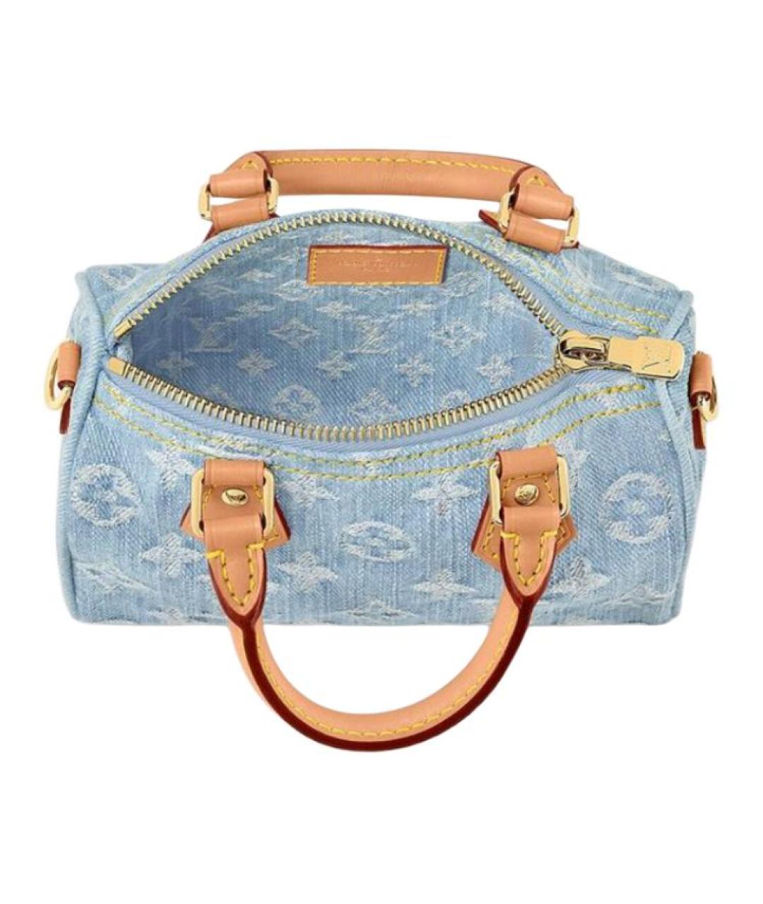 LOUIS VUITTON Синяя деним сумка с короткими ручками, фото 3