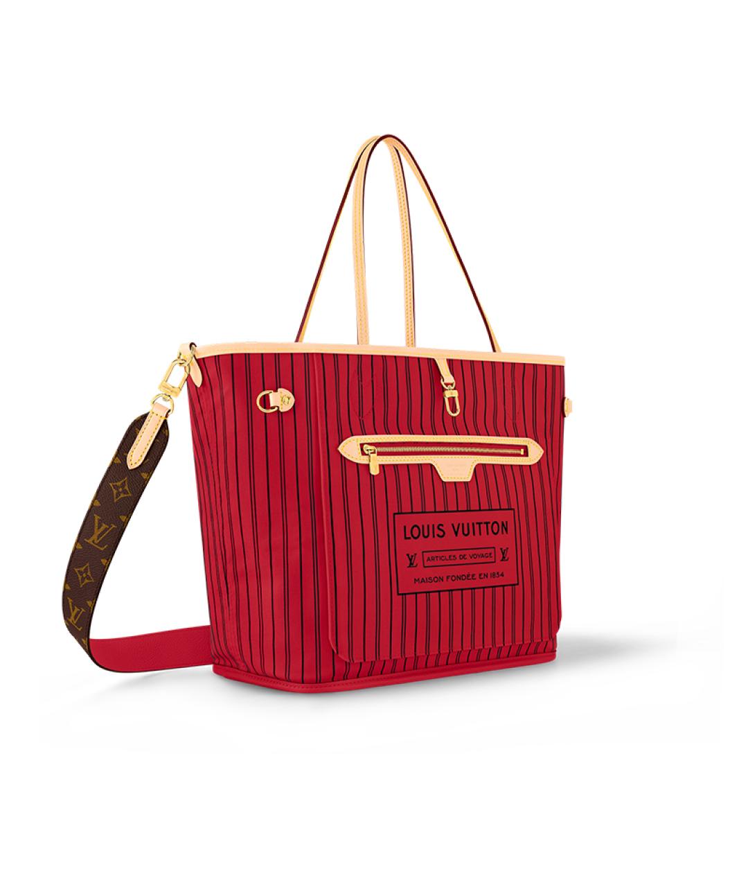 LOUIS VUITTON Красная сумка тоут, фото 3