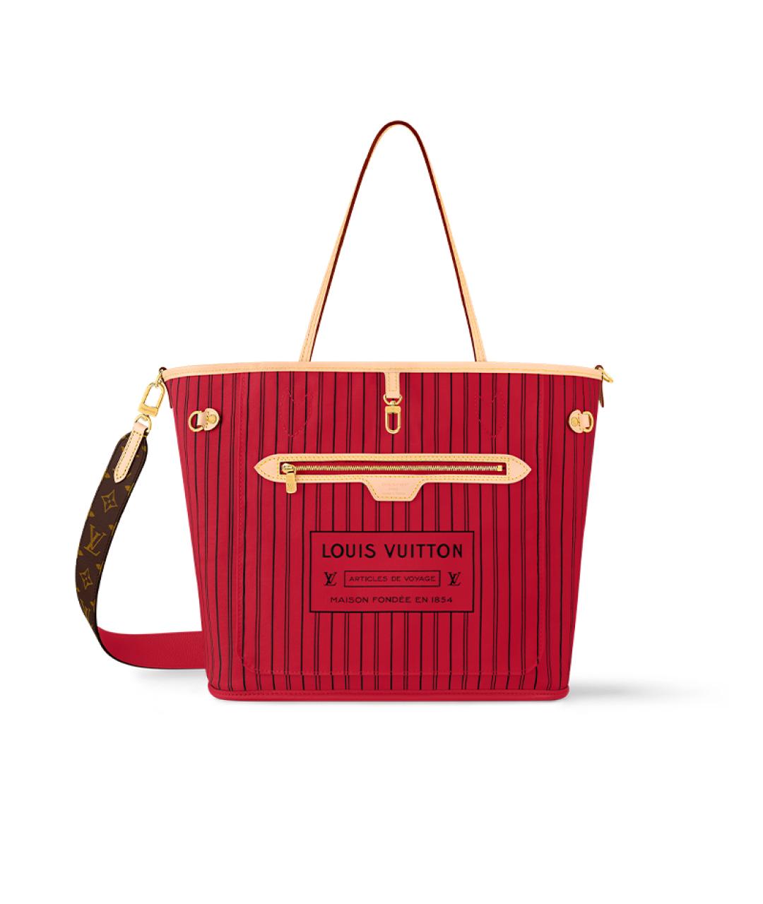 LOUIS VUITTON Красная сумка тоут, фото 1