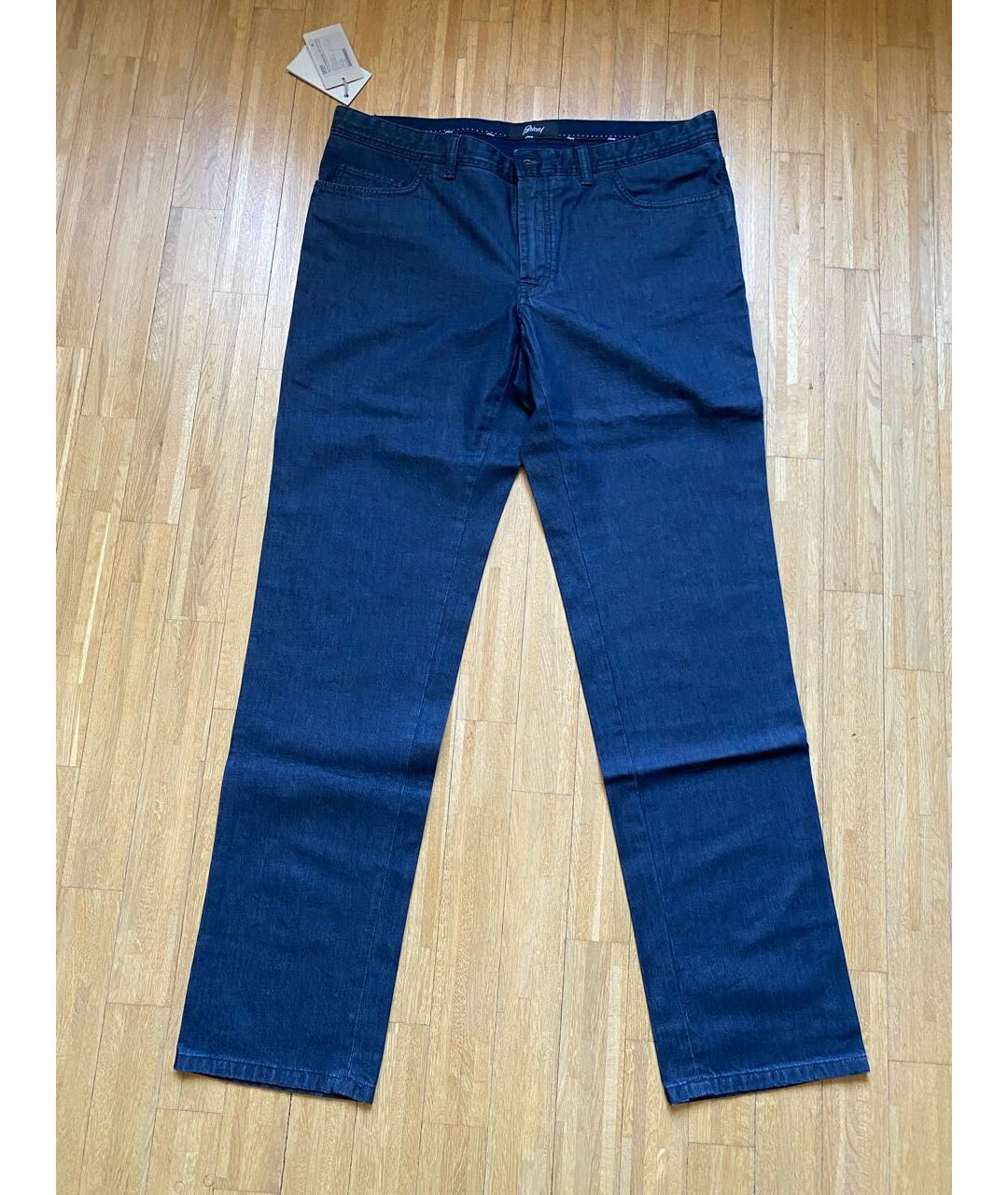 BRIONI Синие хлопковые прямые джинсы, фото 7