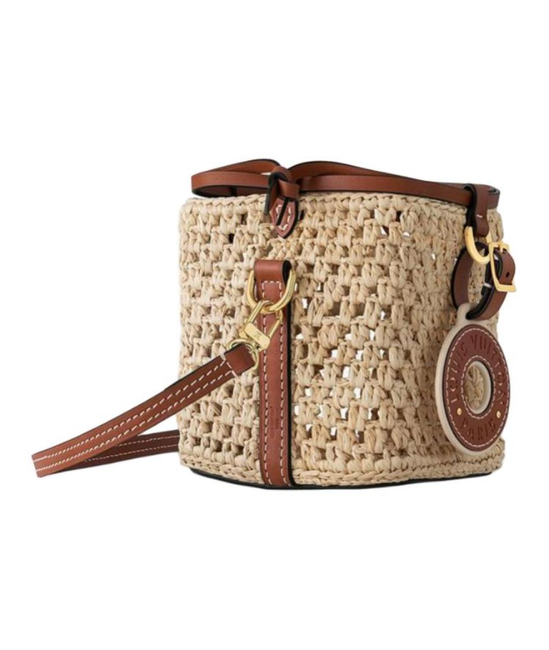 LOUIS VUITTON Бежевая пелетеная сумка через плечо, фото 2