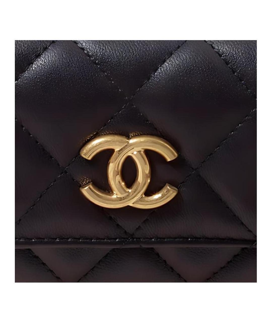 CHANEL Черная кожаная поясная сумка, фото 5