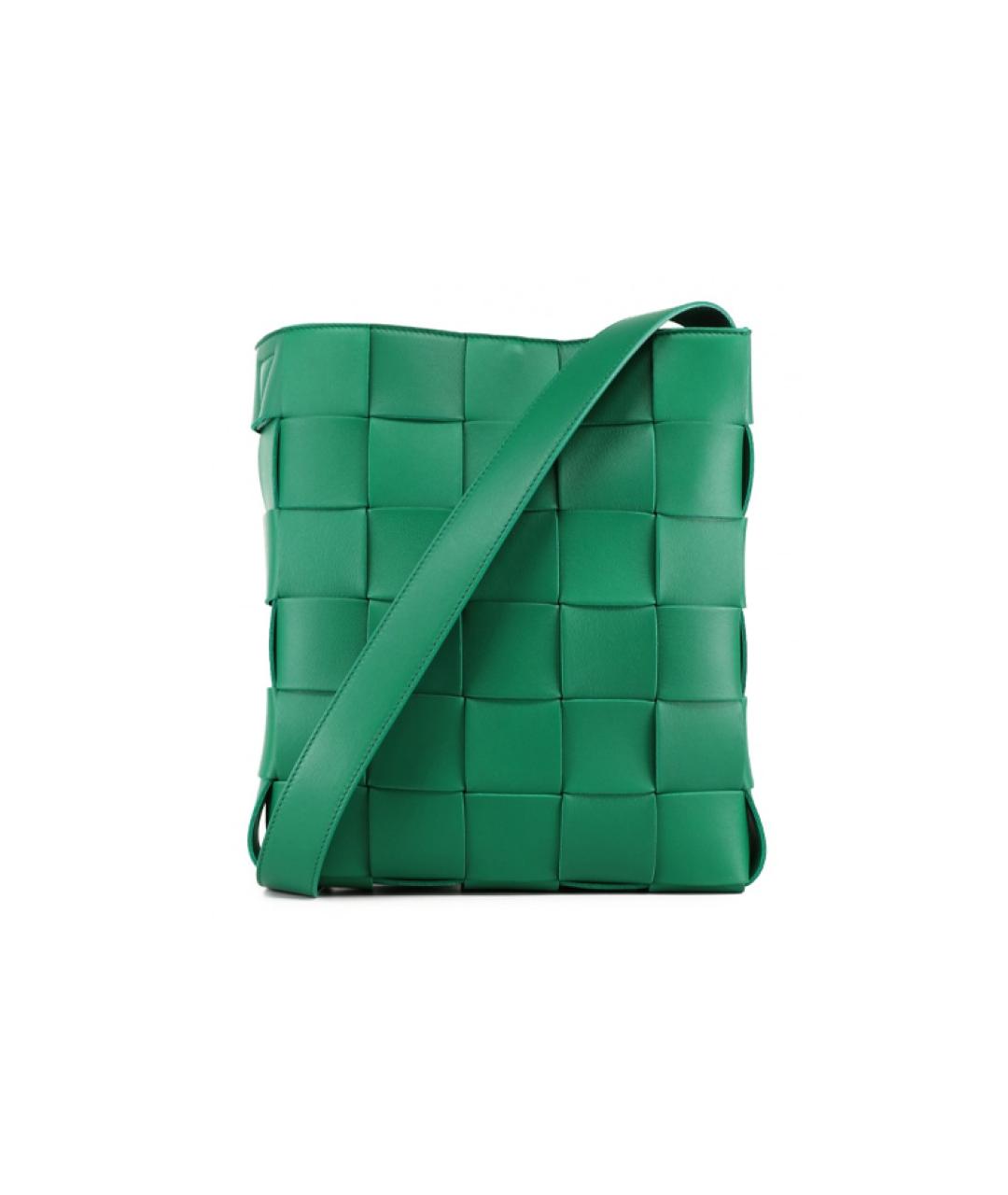 BOTTEGA VENETA Зеленая кожаная сумка через плечо, фото 1