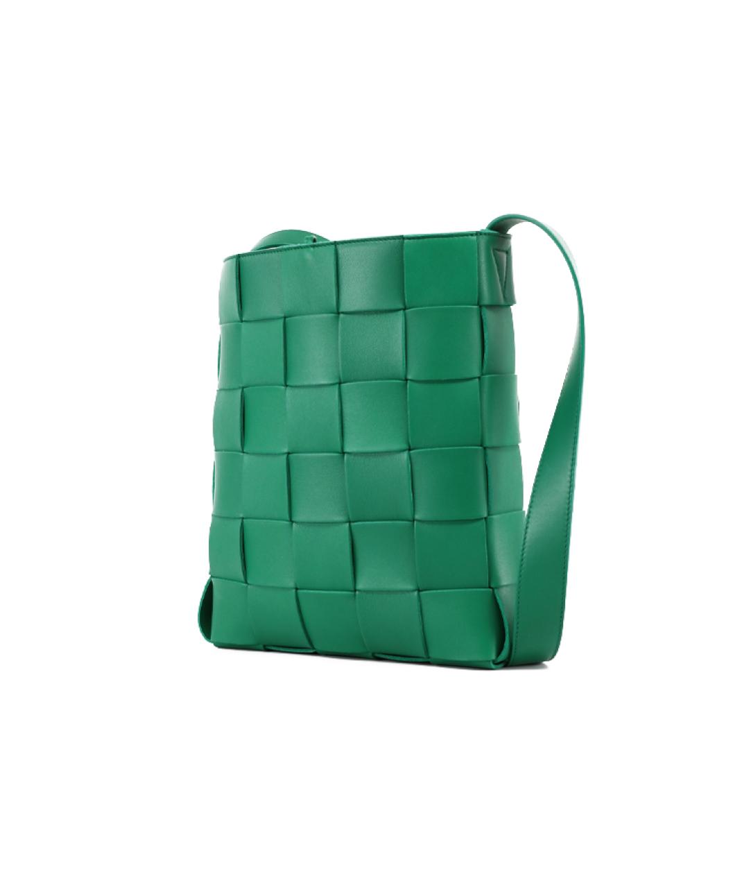 BOTTEGA VENETA Зеленая кожаная сумка через плечо, фото 3