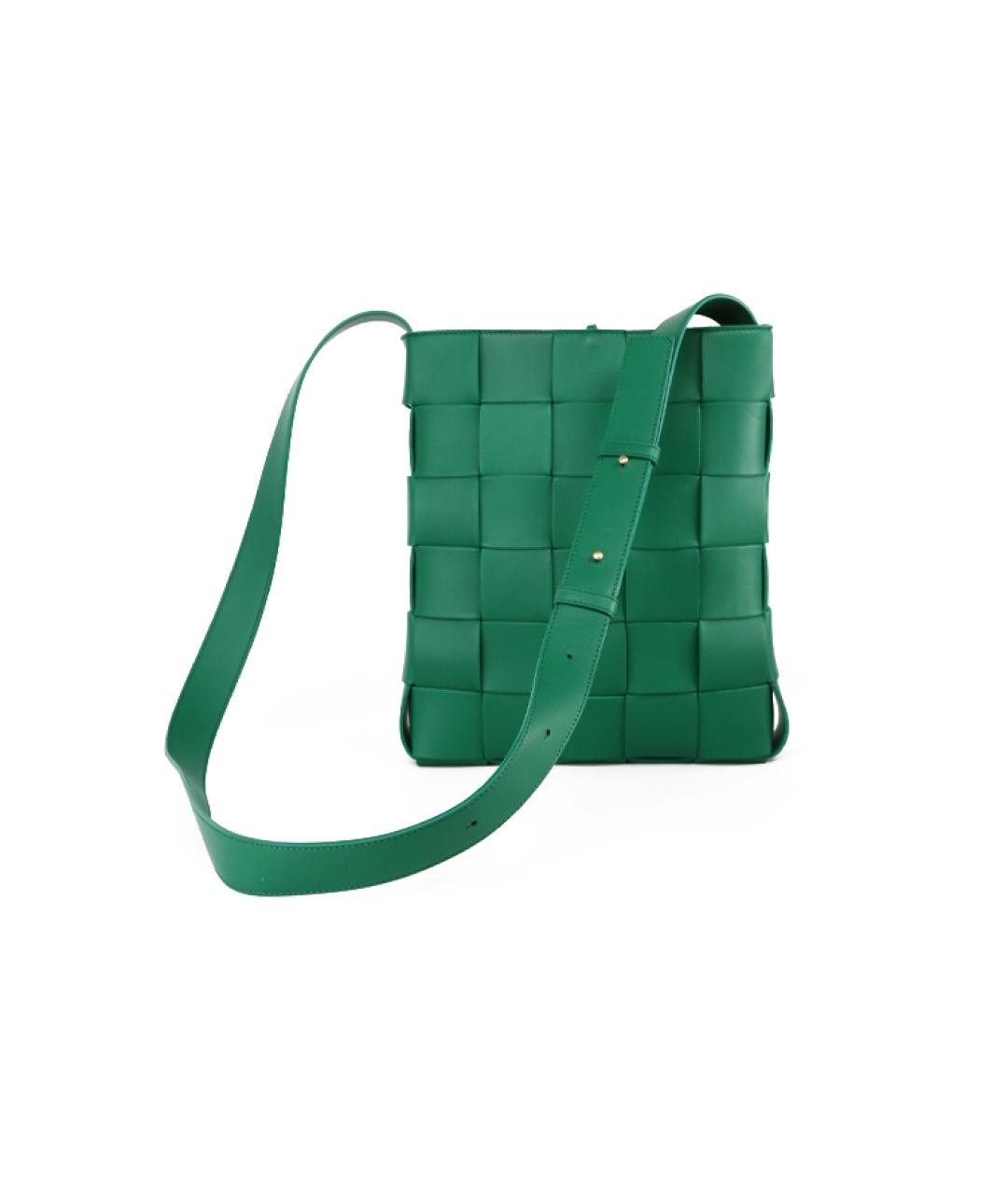 BOTTEGA VENETA Зеленая кожаная сумка через плечо, фото 5
