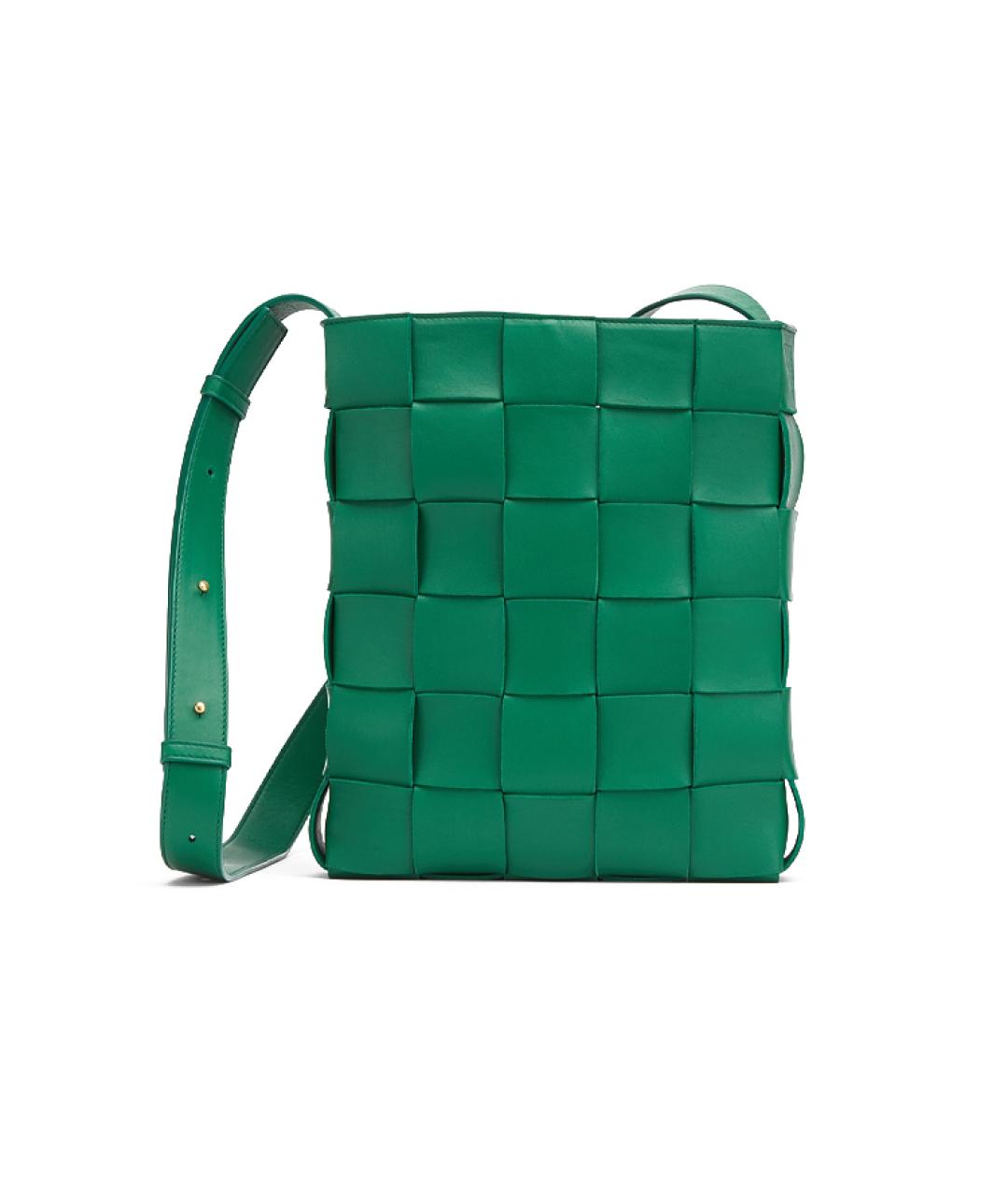 BOTTEGA VENETA Зеленая кожаная сумка через плечо, фото 4