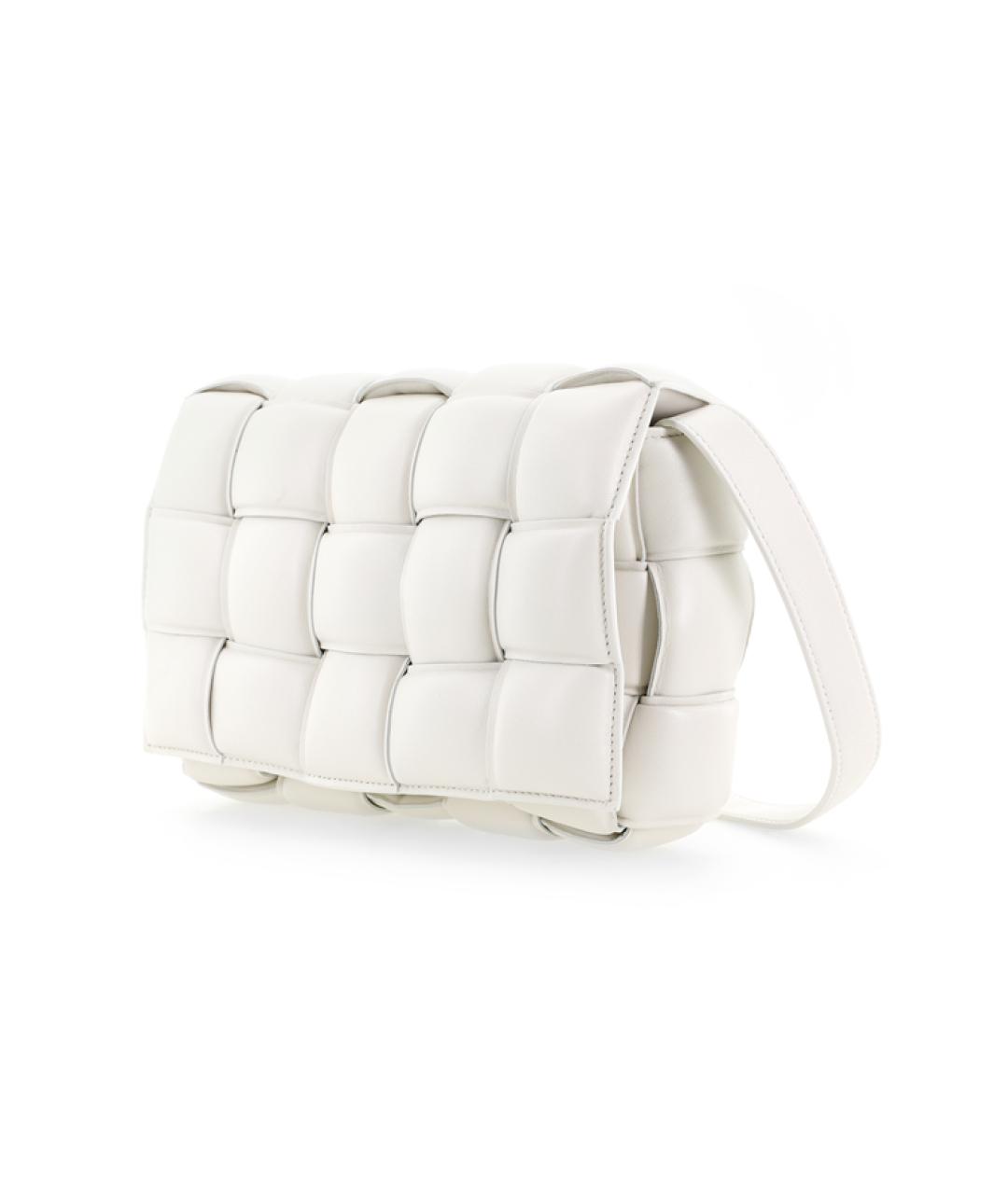 BOTTEGA VENETA Белая кожаная сумка через плечо, фото 3